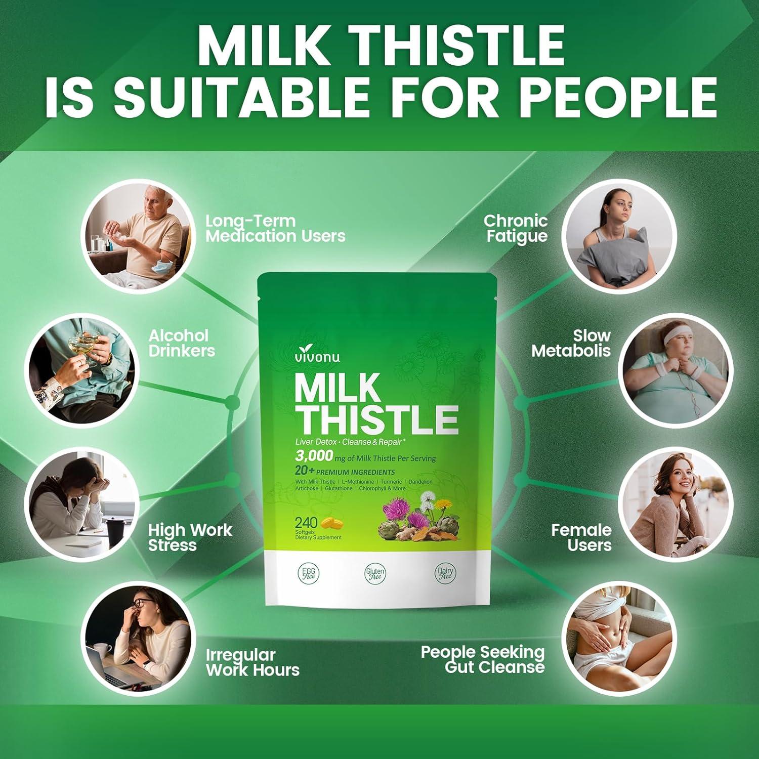 Cápsulas Detox Hepático VivoNu 3000mg 240 Gelatinas Blandas