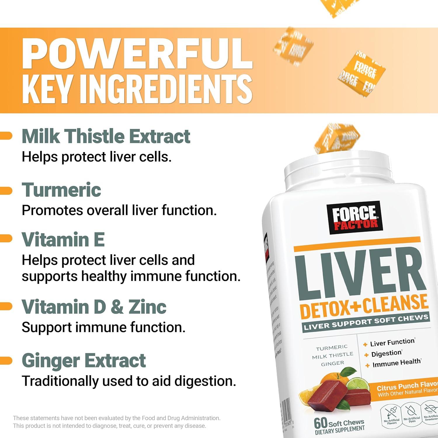 Caramelos Blandos Force Factor Detoxificación Hígado 60 Unidades