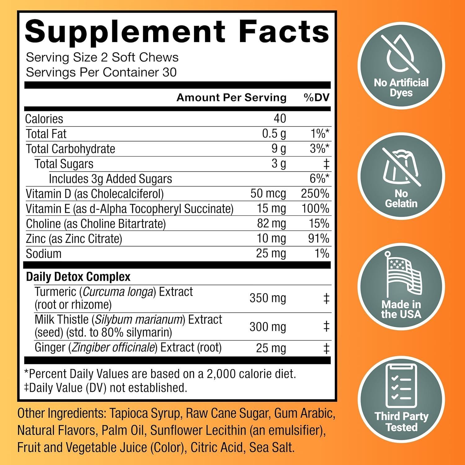 Caramelos Blandos Force Factor Detoxificación Hígado 60 Unidades