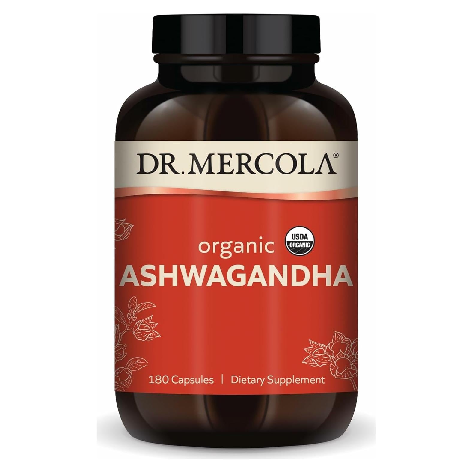 Cápsulas de Ashwagandha Orgánica Dr. Mercola 800 mg - 180 Unidades