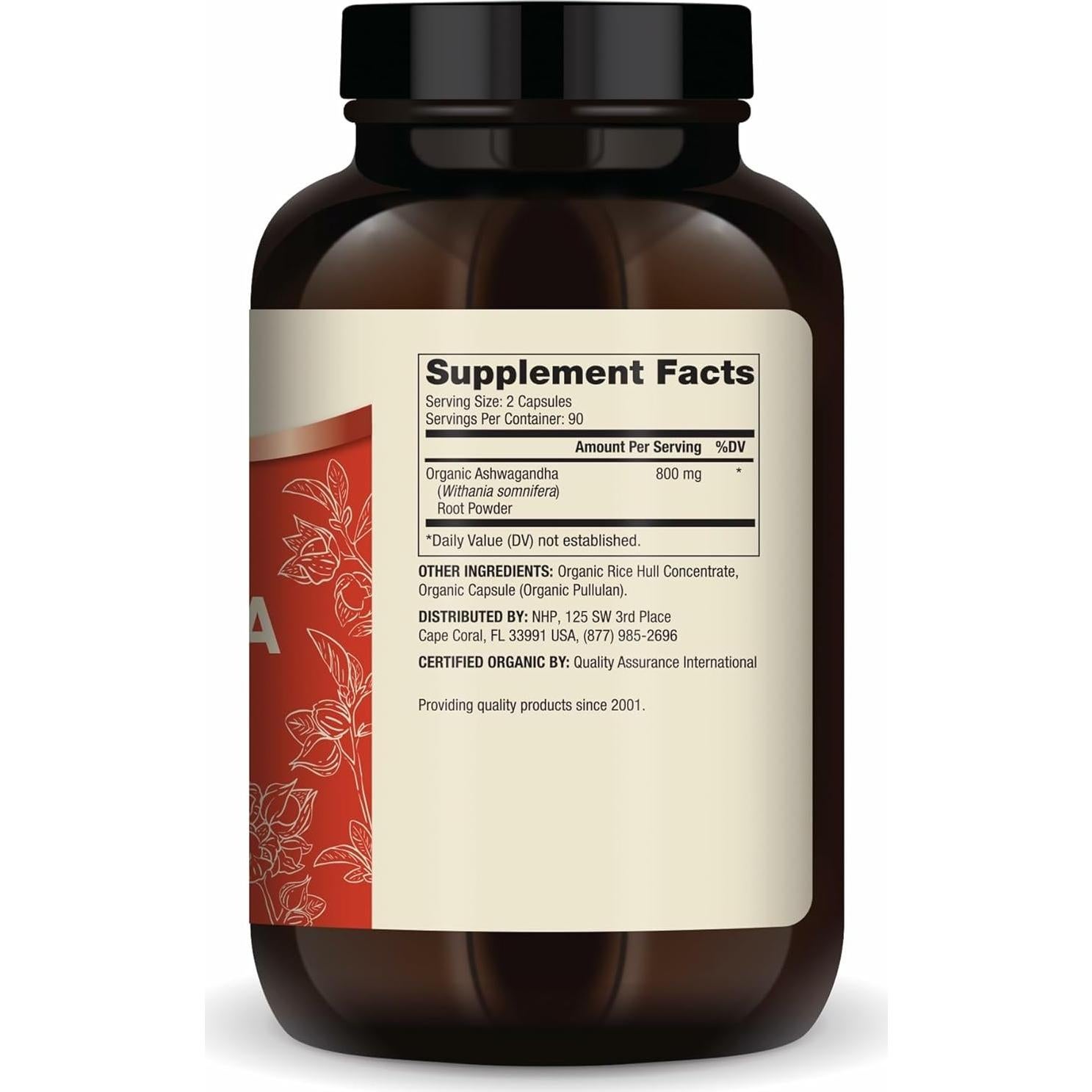 Cápsulas de Ashwagandha Orgánica Dr. Mercola 800 mg - 180 Unidades