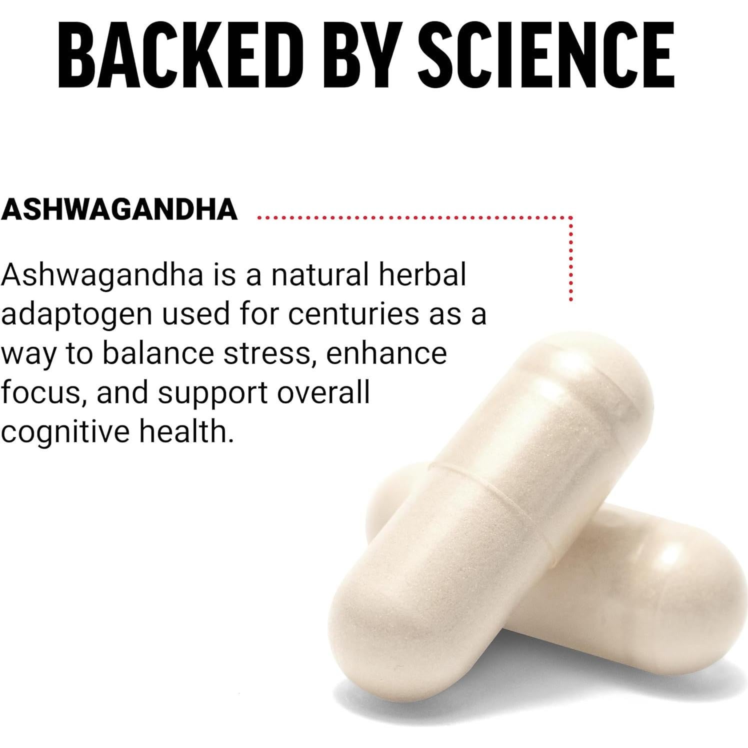 Suplemento de Ashwagandha Force Factor 600mg Vegano 60 Cápsulas