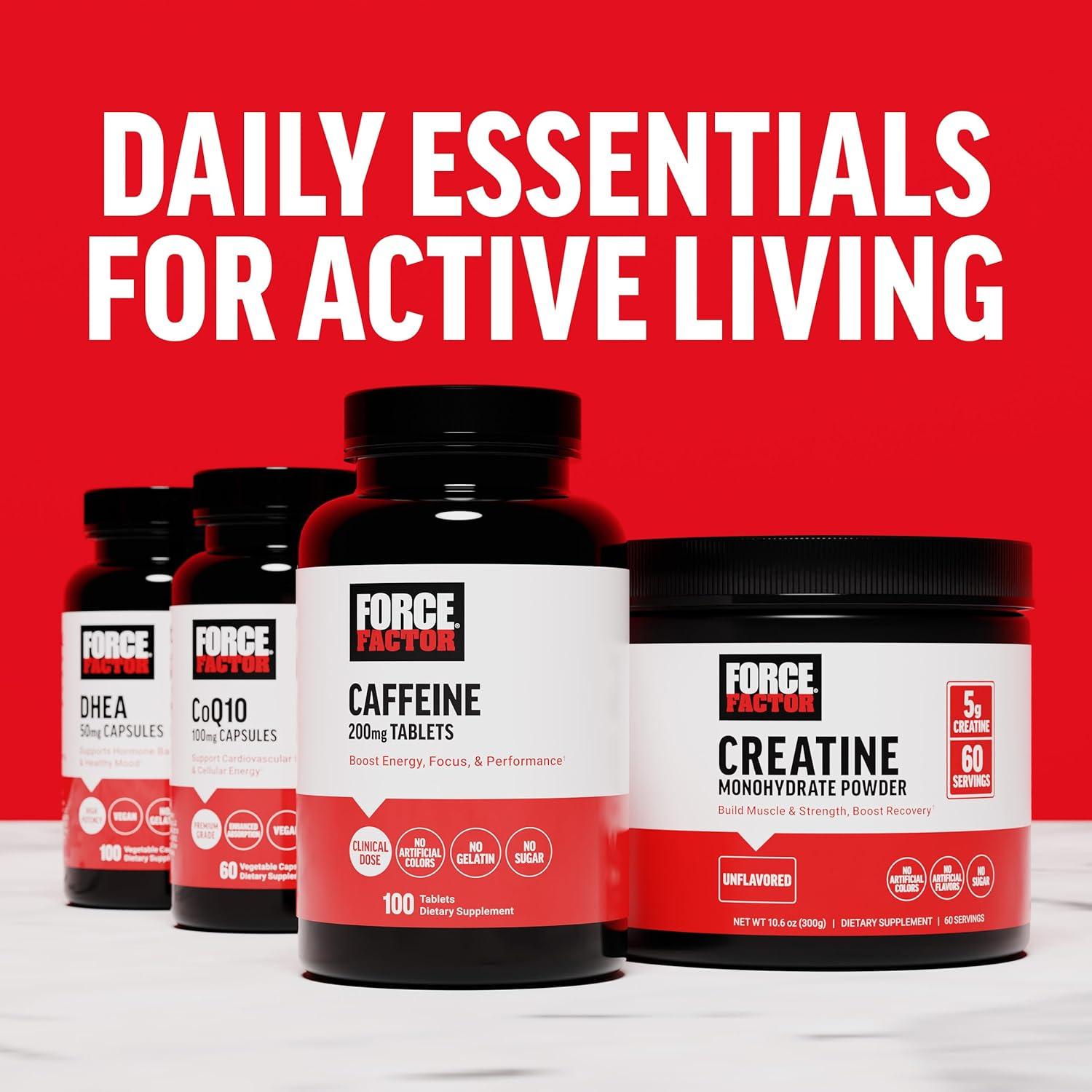 Suplemento de Ashwagandha Force Factor 600mg Vegano 60 Cápsulas