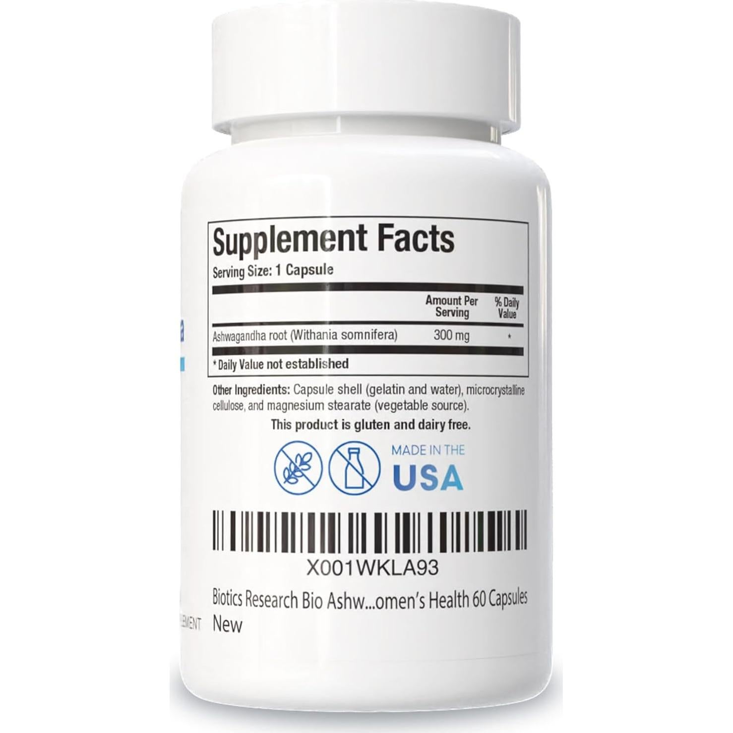 Cápsulas de Ashwagandha Biotics Research 300mg - 60 Unidades