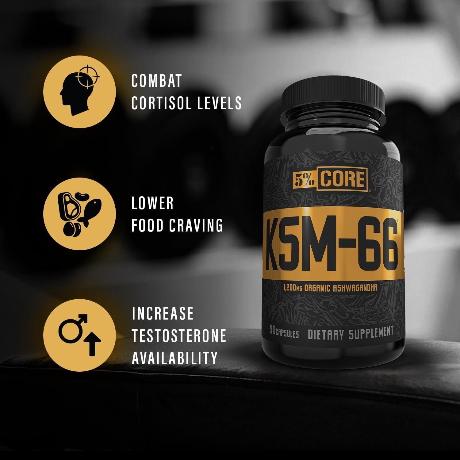 5% Nutrition KSM-66 Ashwagandha 1200mg Orgánico 90 Cápsulas