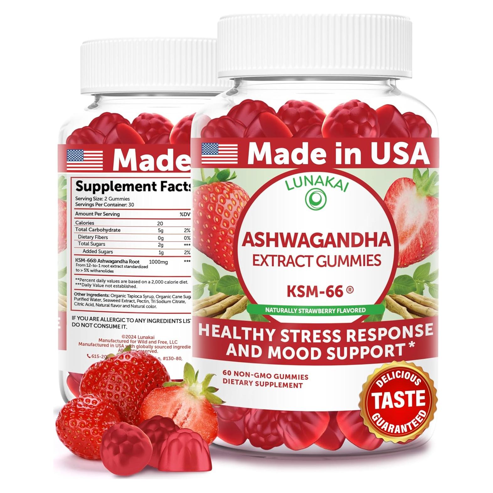 Gominolas Lunakai Ashwagandha KSM-66 60ct Veganas para Estrés