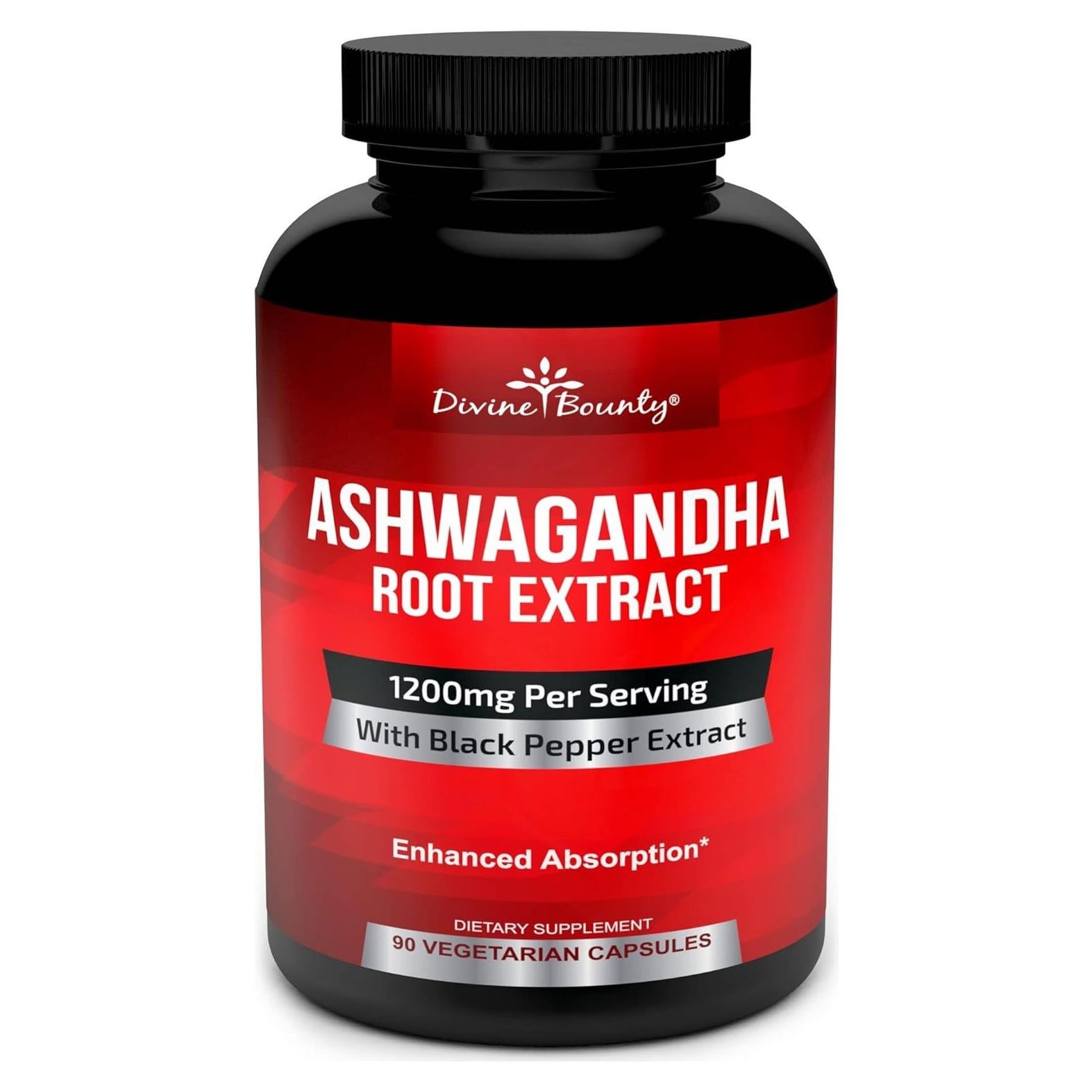 Cápsulas de Ashwagandha Orgánica Divine Bounty 1200mg - 90 Veganas