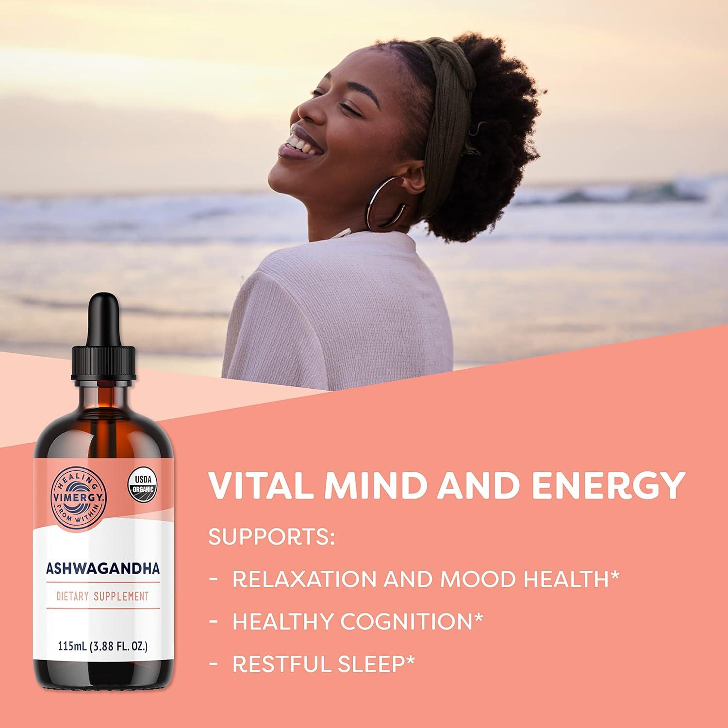 Extracto Líquido de Ashwagandha VIMERGY 115 ml - Vegano y Orgánico