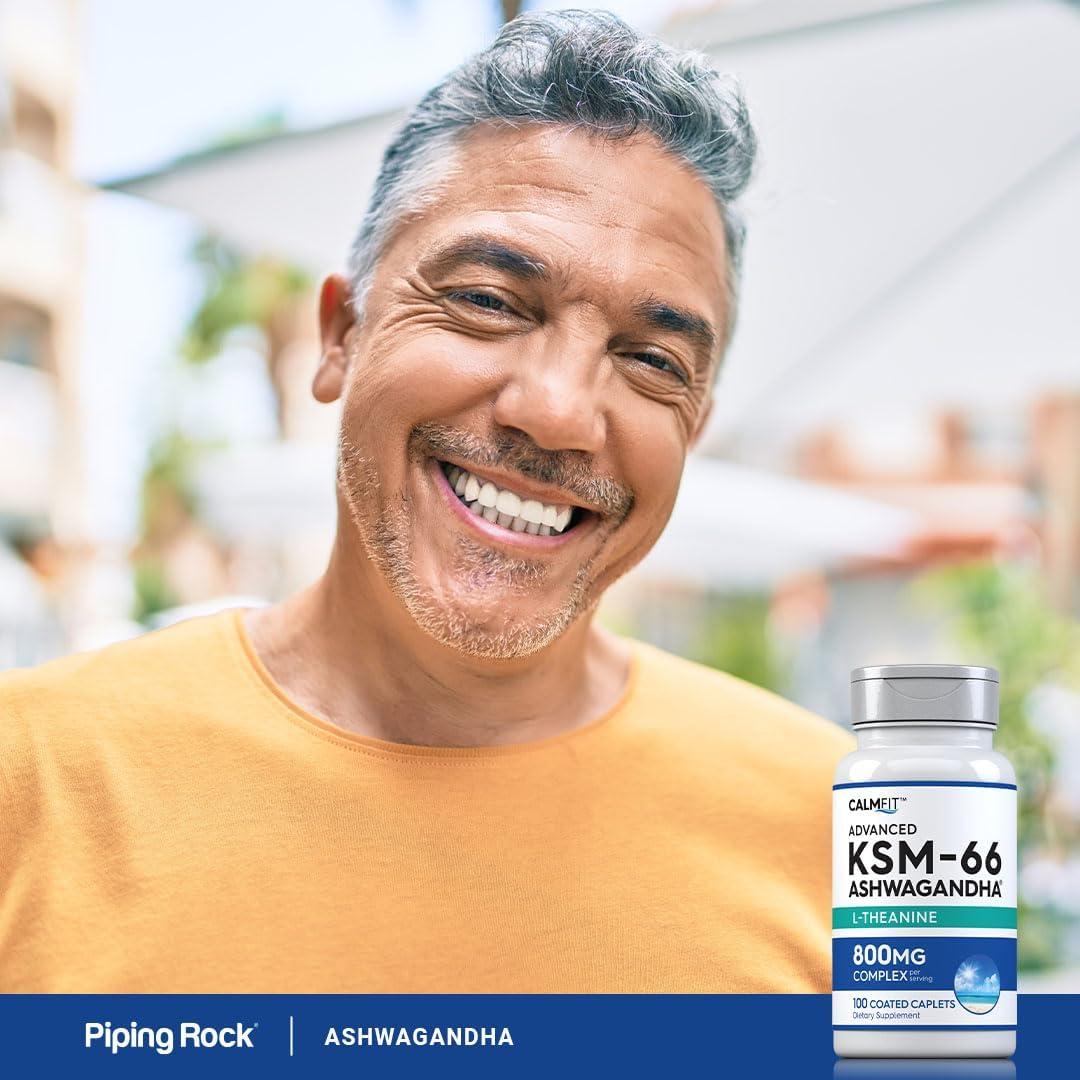 Suplemento Ashwagandha KSM-66 Piping Rock 800mg 100 Comprimidos