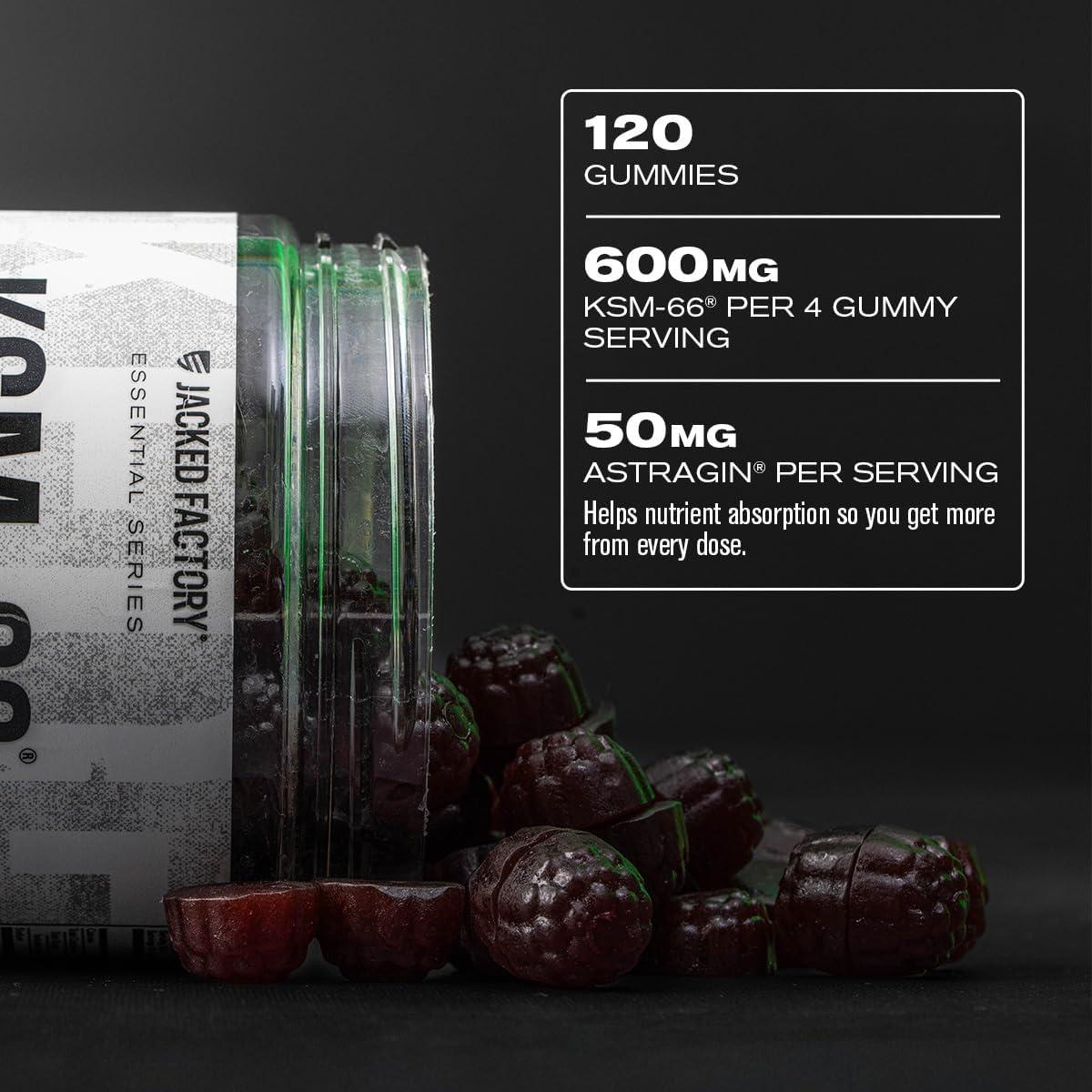 Gomitas KSM-66 Ashwagandha Jacked Factory 600mg 120 unidades