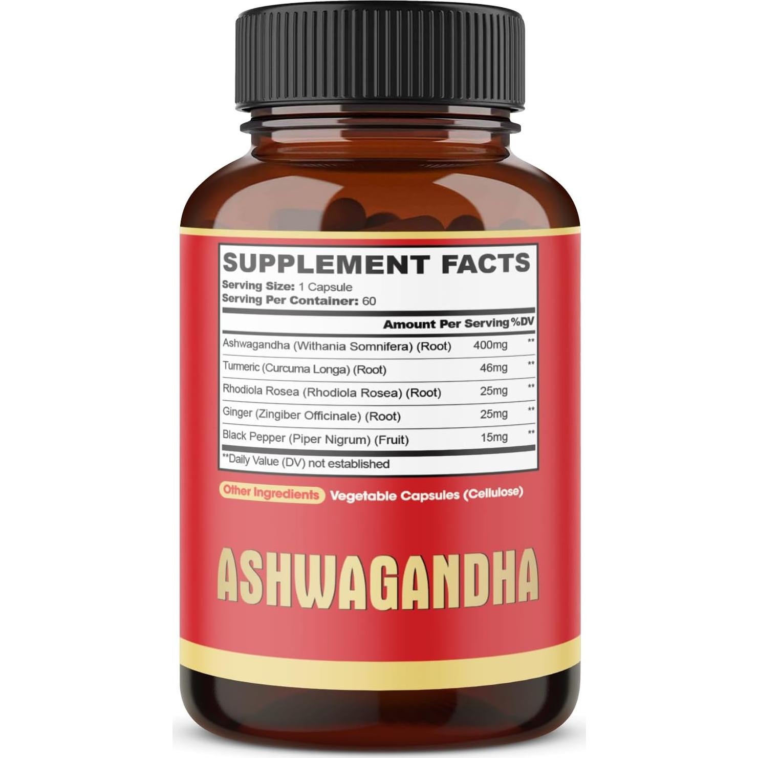 Suplemento de Ashwagandha Agobi 5200mg 60 Cápsulas 3 Paquetes