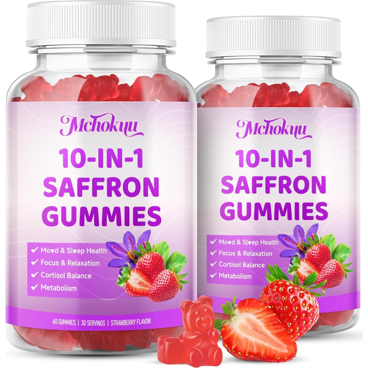 Gomitas de Azafrán Mchokuu 60Ct - Enfoque, Estrés y Relajación