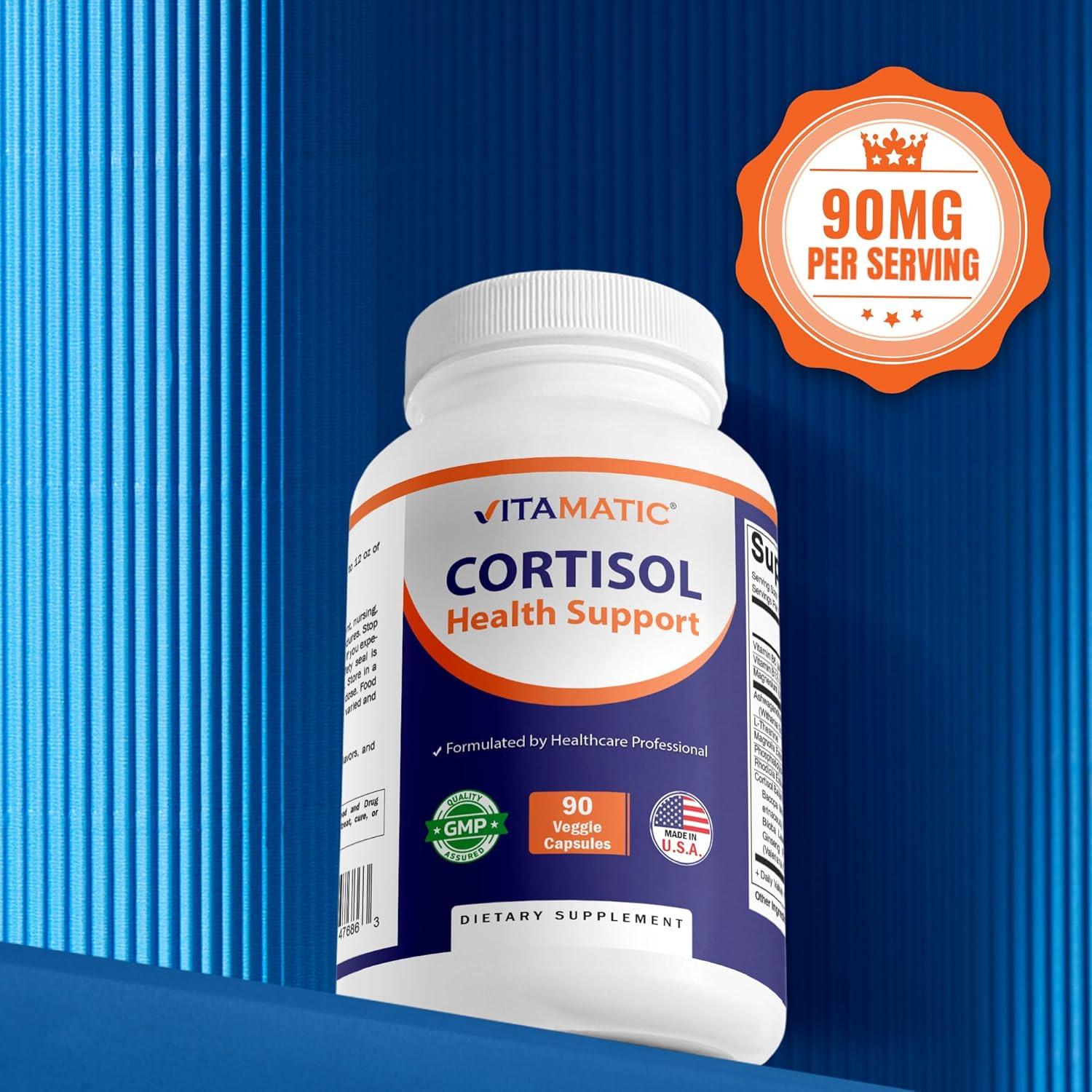 Suplemento Vegano Vitamatic Cortisol - 90 Cápsulas con Adaptógenos