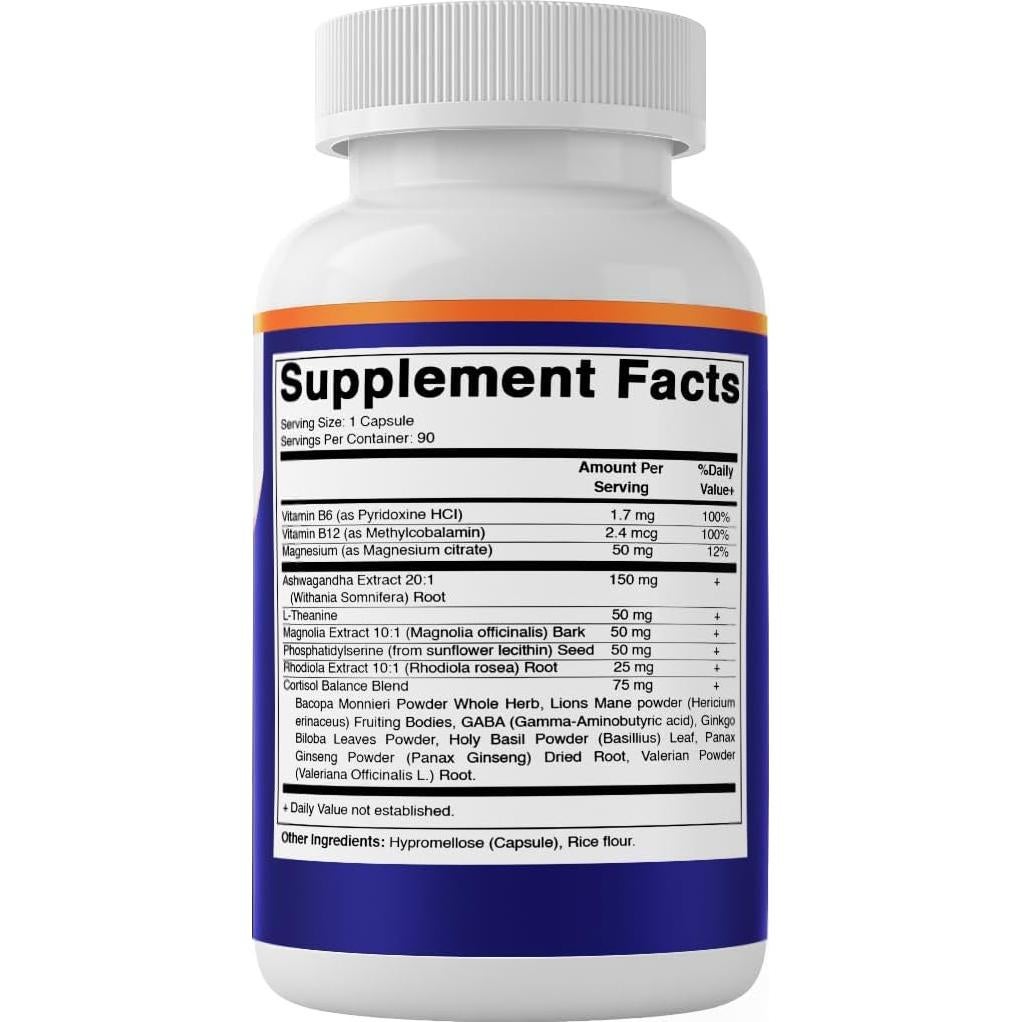 Suplemento Vegano Vitamatic Cortisol - 90 Cápsulas con Adaptógenos