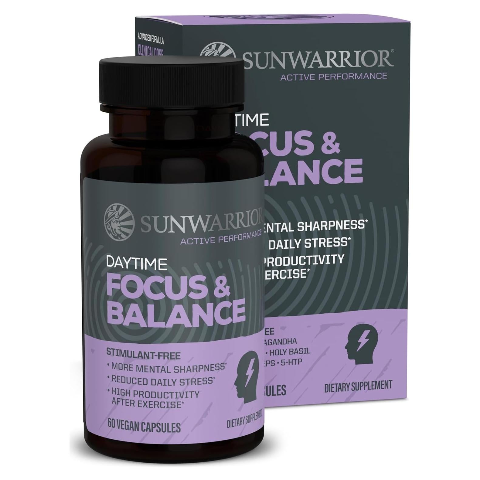 Cápsulas de Enfoque y Equilibrio Sunwarrior 60 Veganas