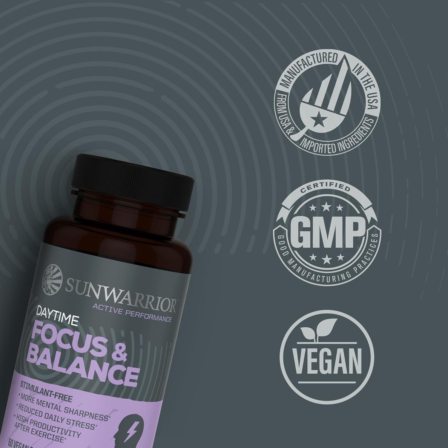 Cápsulas de Enfoque y Equilibrio Sunwarrior 60 Veganas