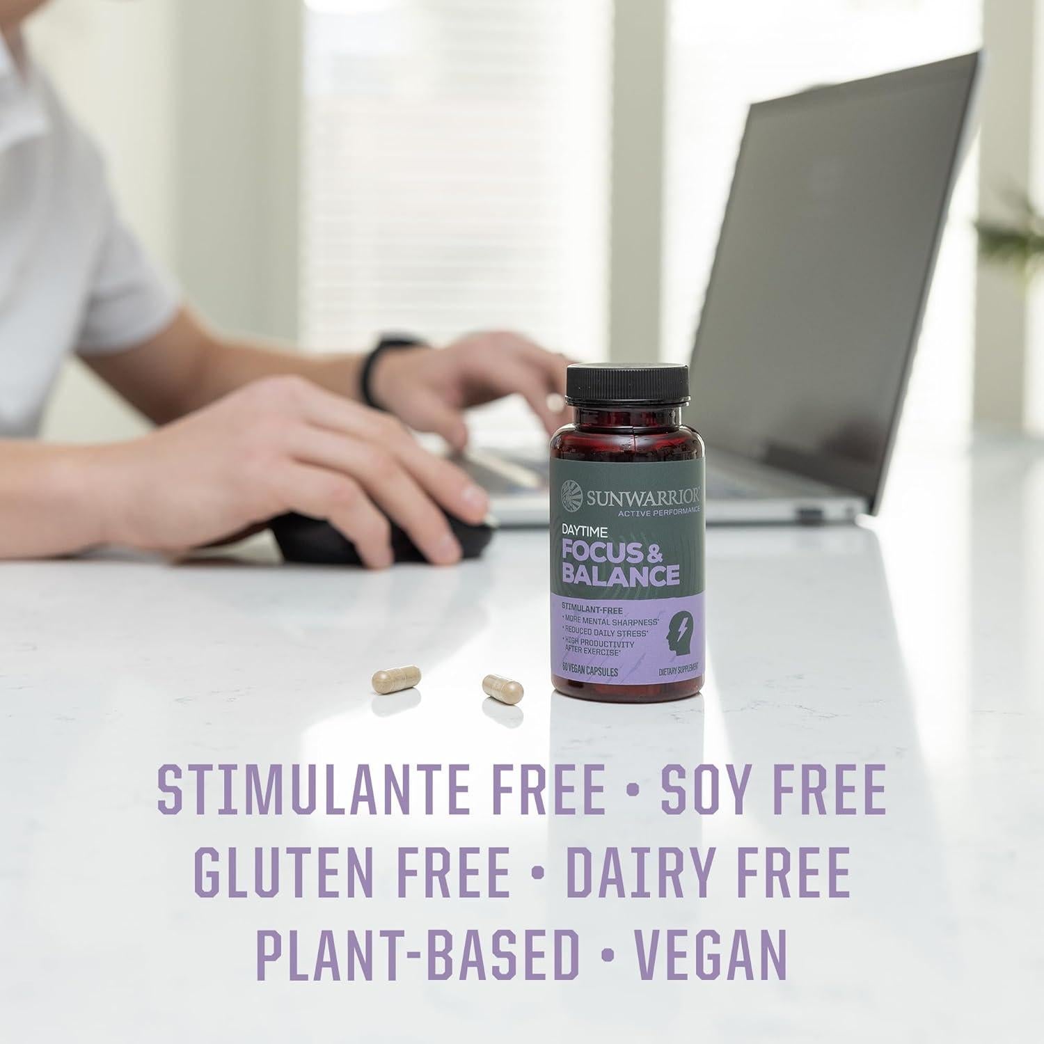 Cápsulas de Enfoque y Equilibrio Sunwarrior 60 Veganas