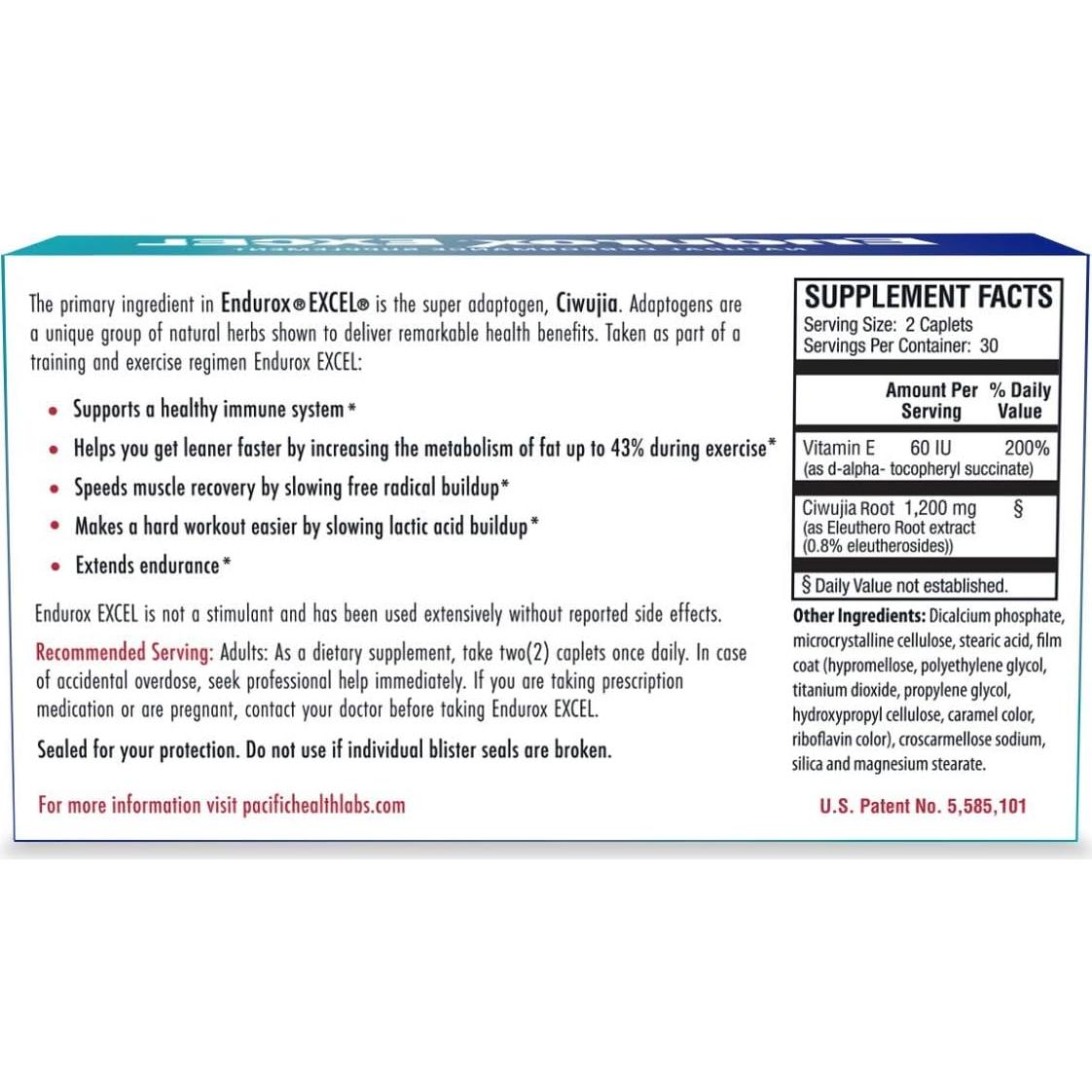 Suplemento Endurox Excel Pacific Health - 60 Cápsulas