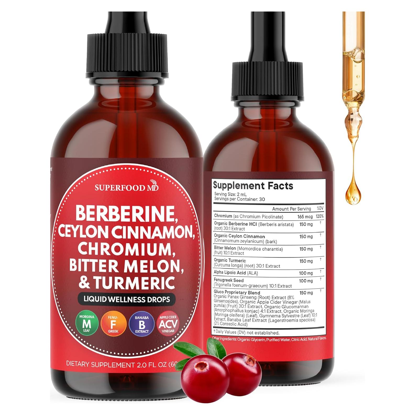 Gotas de Berberina con Canela de Ceilán 60ml - Superfood MD