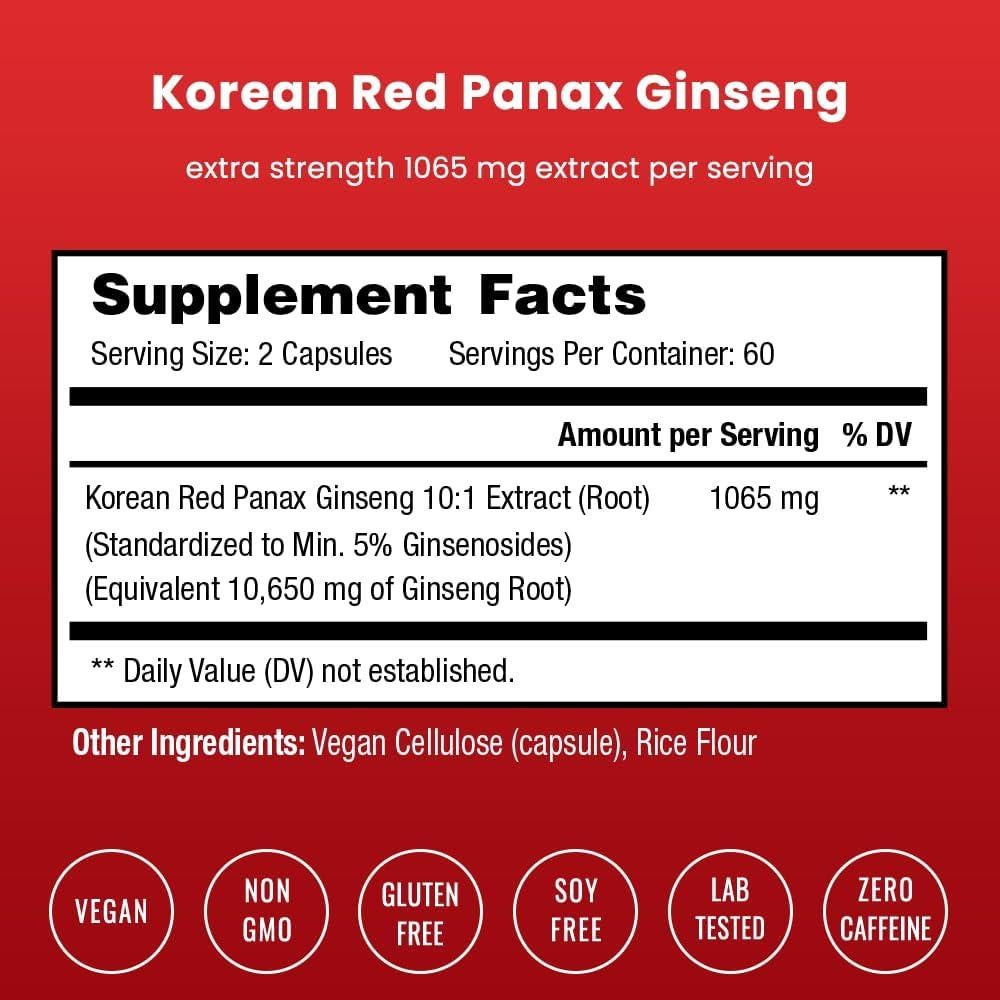 NutraChamps Dúo Completo de Ginseng Rojo y Dorado 1650mg