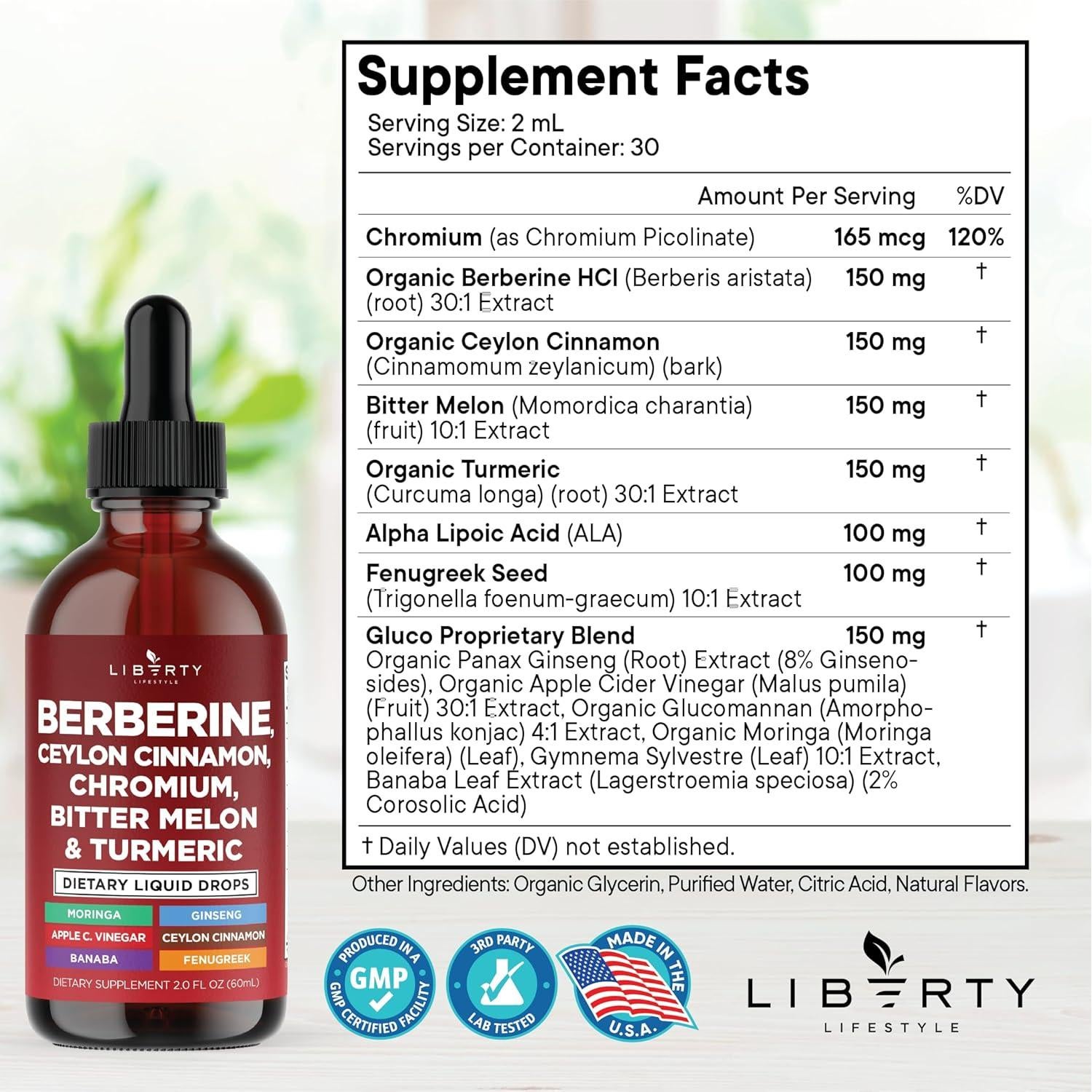 Gotas de Berberina con Canela de Ceilán 236.6 ml - Liberty Lifestyle