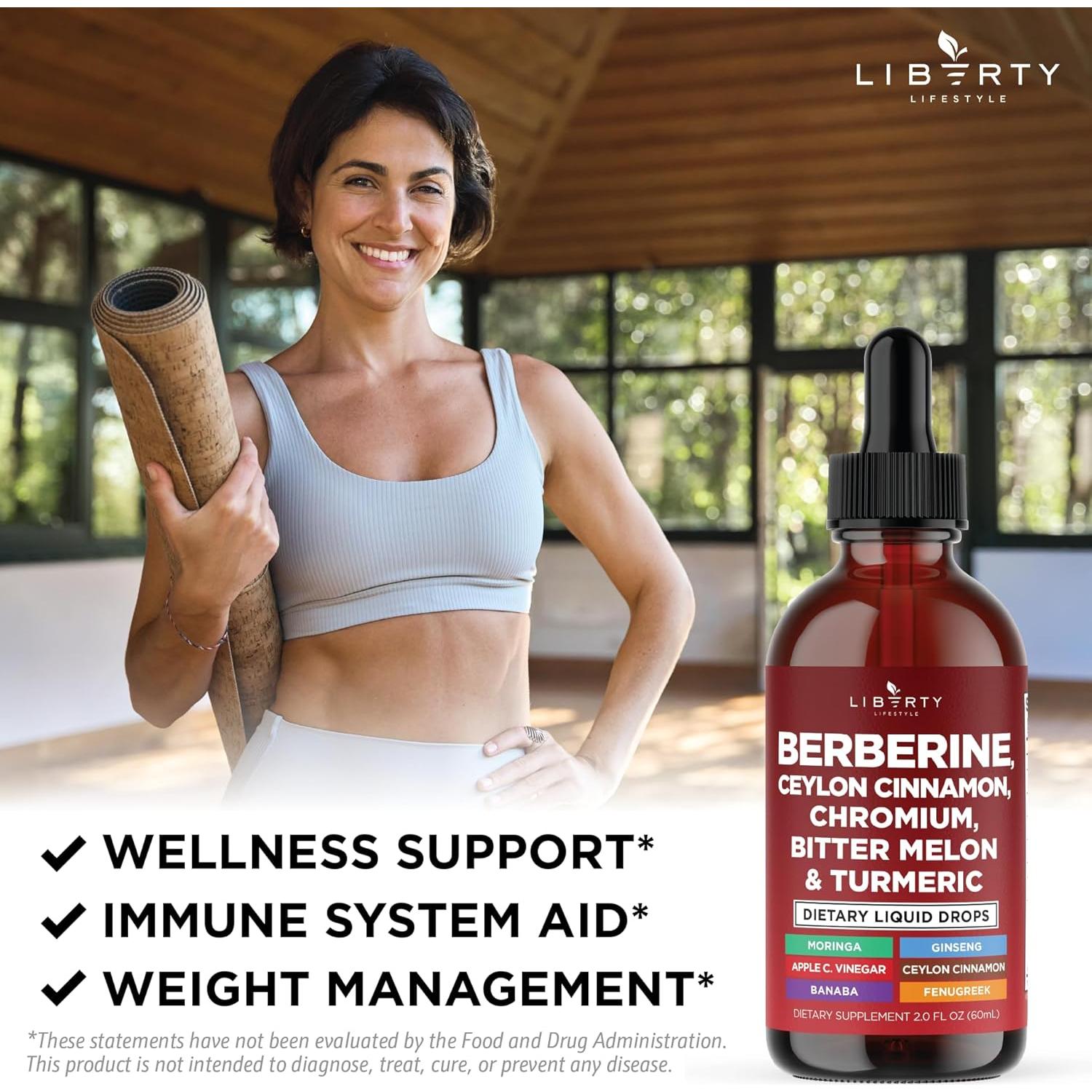 Gotas de Berberina con Canela de Ceilán 236.6 ml - Liberty Lifestyle