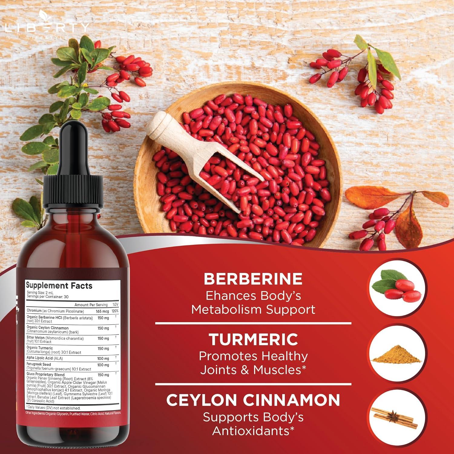 Gotas de Berberina con Canela de Ceilán 236.6 ml - Liberty Lifestyle