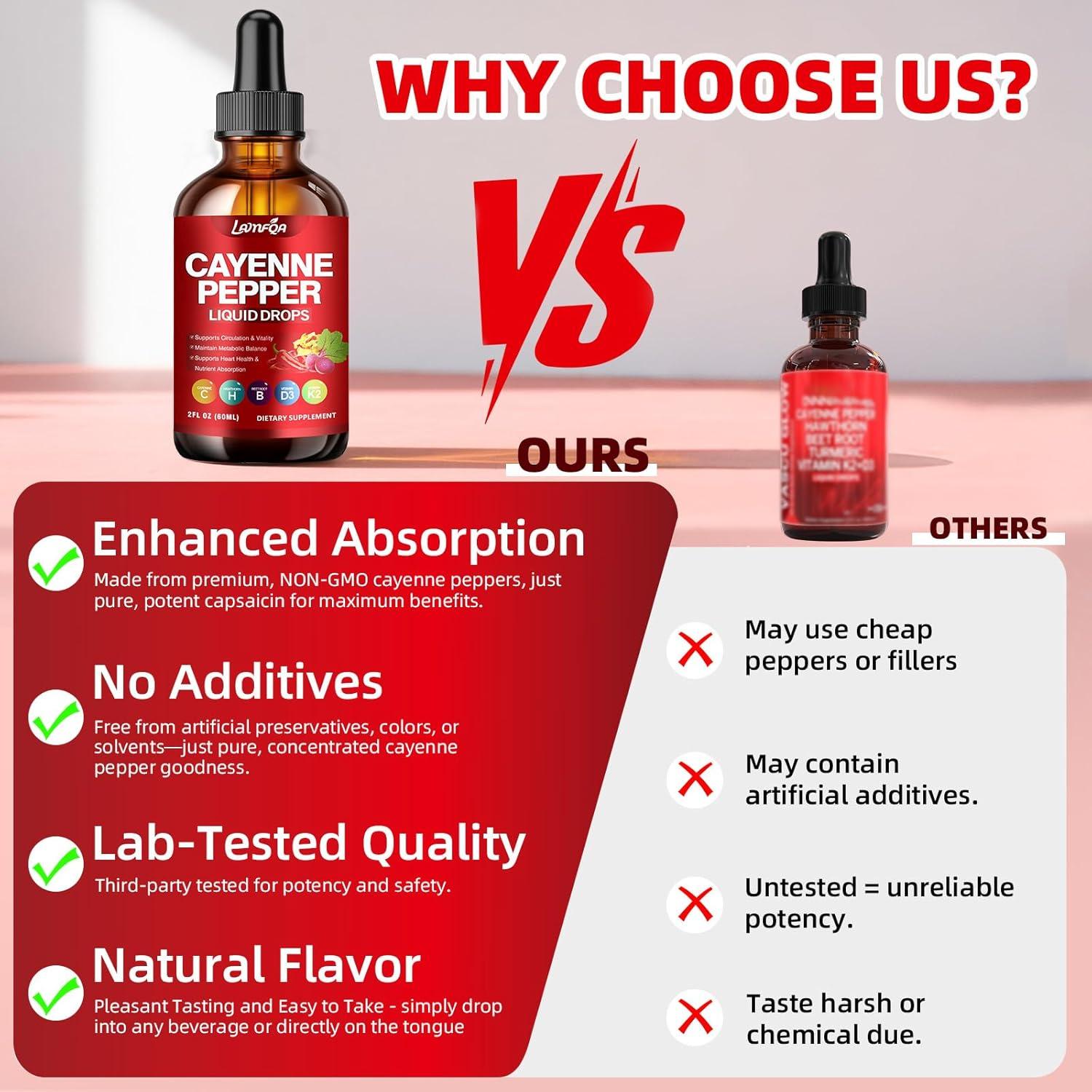 Gotas Líquidas de Pimienta de Cayena LAMFQA 59 ml Veganas