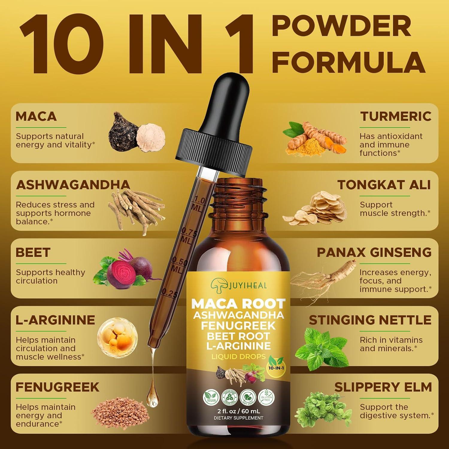 Gotas Líquidas de Raíz de Maca JUYIHEAL 59 ml - Suplemento Salud