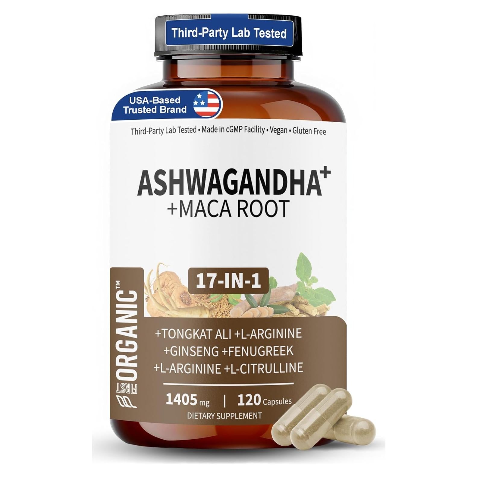 Complejo Herbal Ashwagandha y Maca 120 Cápsulas - FIRSTORGANIC