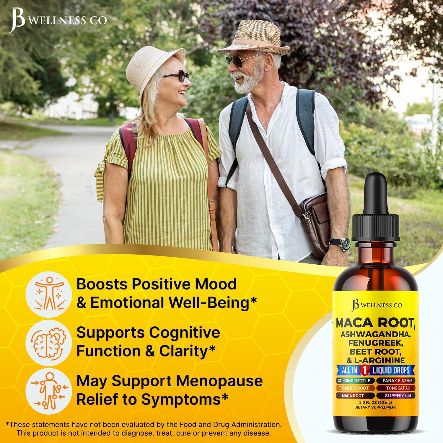 Gotas Líquidas de Raíz de Maca Orgánica JB Wellness 118ml