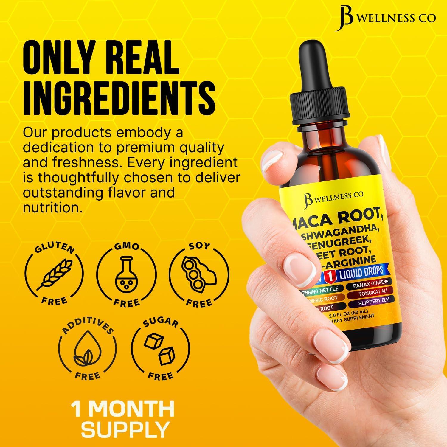 Gotas Líquidas de Raíz de Maca Orgánica JB Wellness 118ml