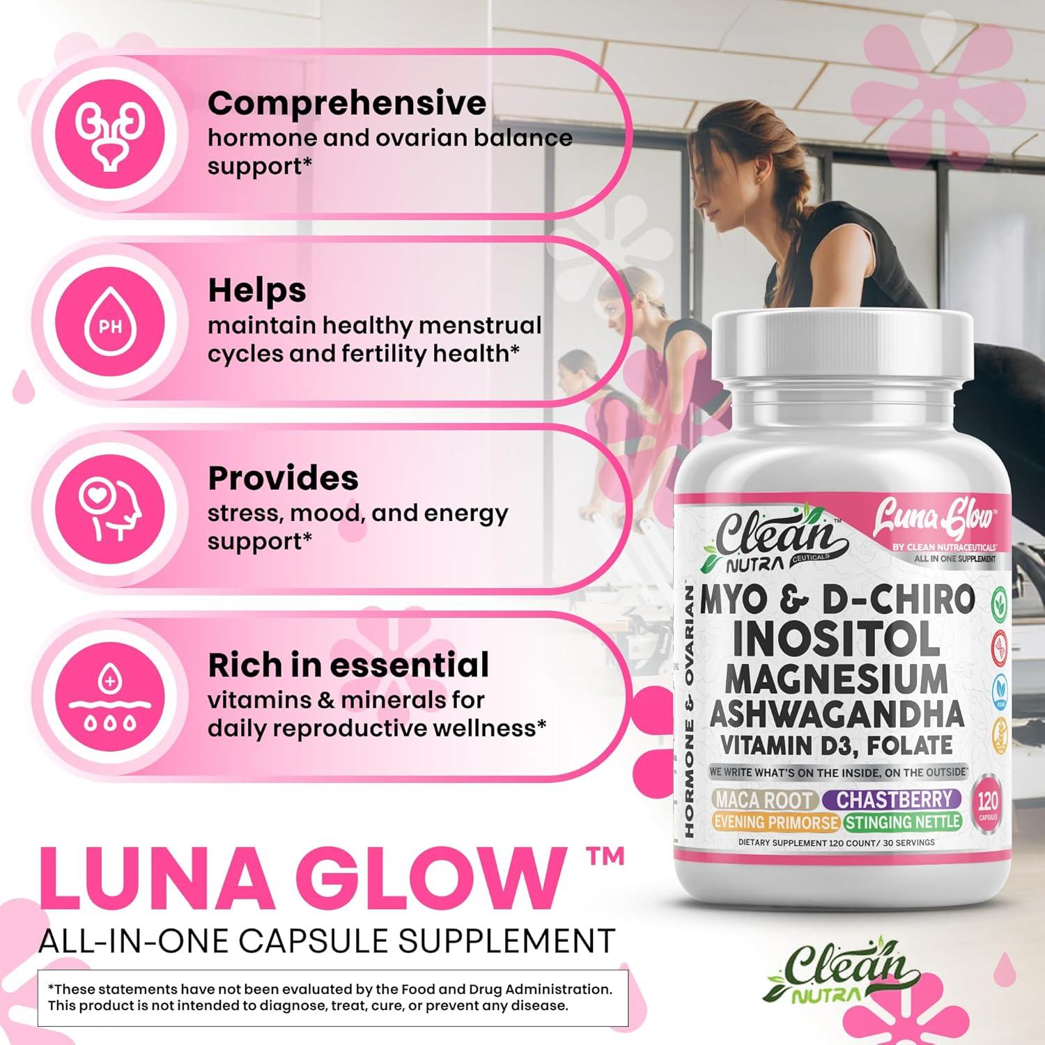 Luna Glow Cápsulas de Soporte Hormonal 120 Unidades Clean Nutra