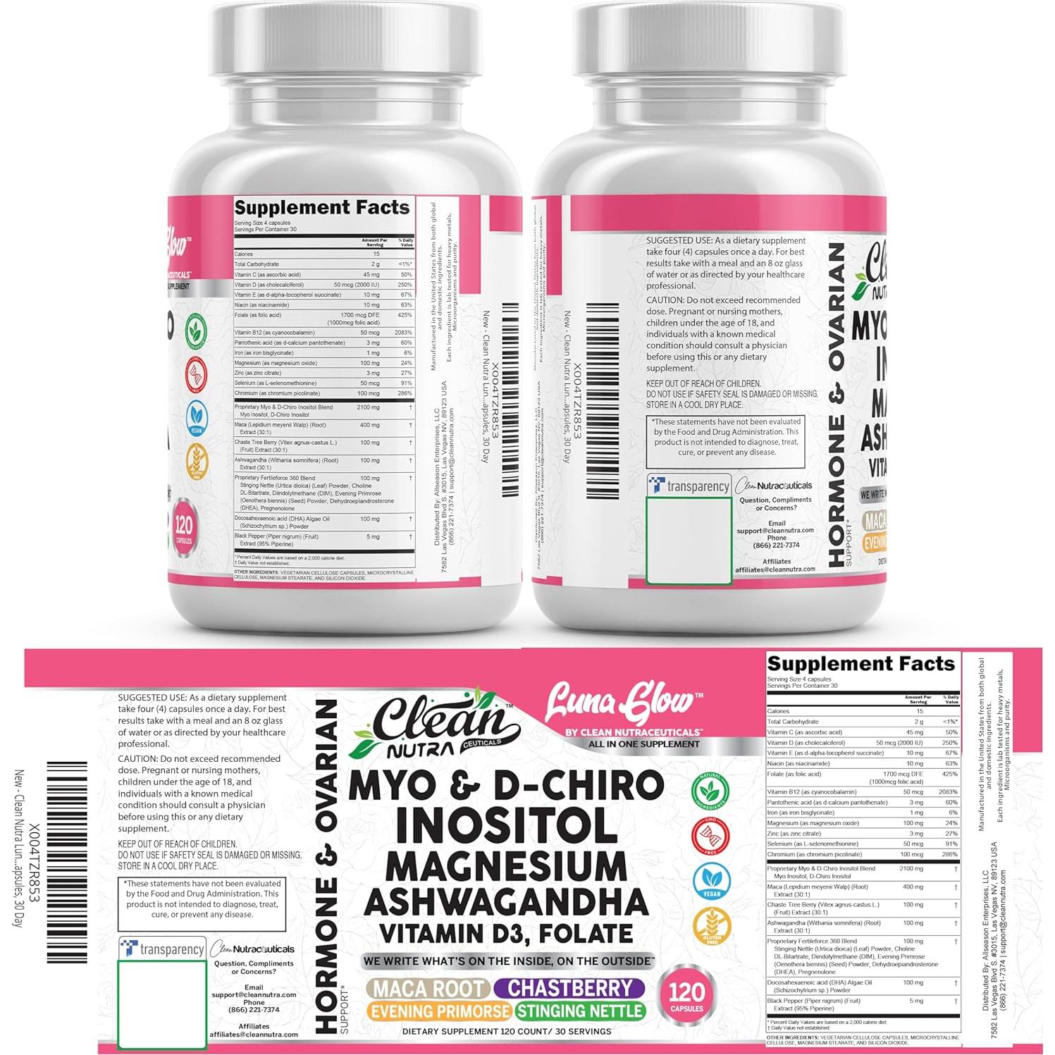 Luna Glow Cápsulas de Soporte Hormonal 120 Unidades Clean Nutra