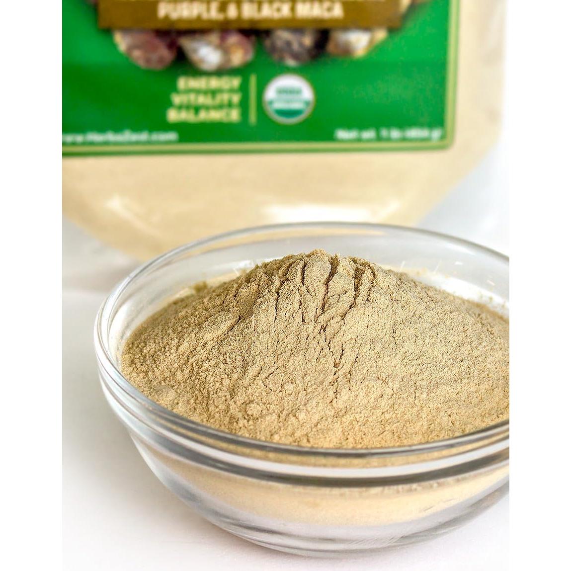 Polvo de Maca Orgánica HerbaZest 0.45 kg - Vegano y Sin Gluten
