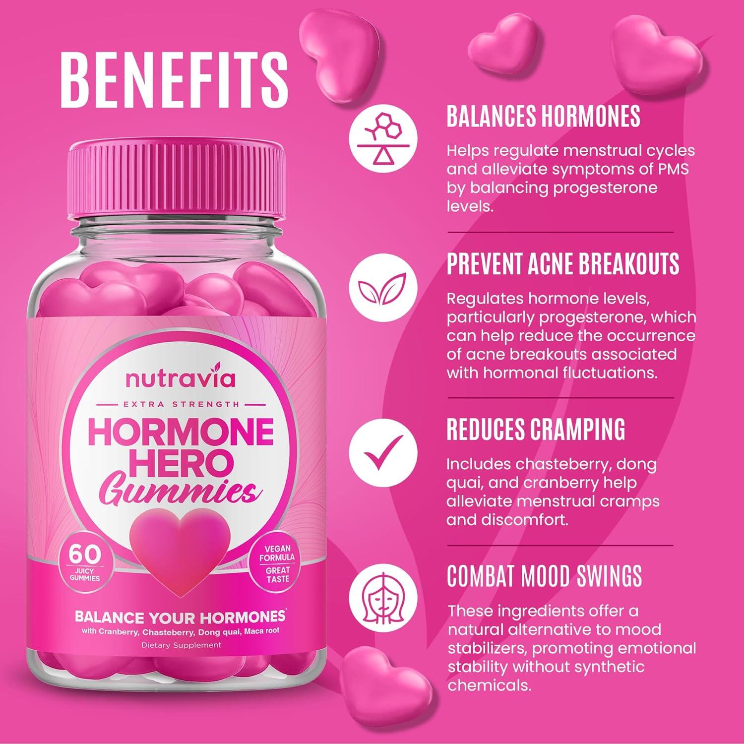 Gomitas Hormonal Balance Nutravia 60 unidades - Alivio PMS