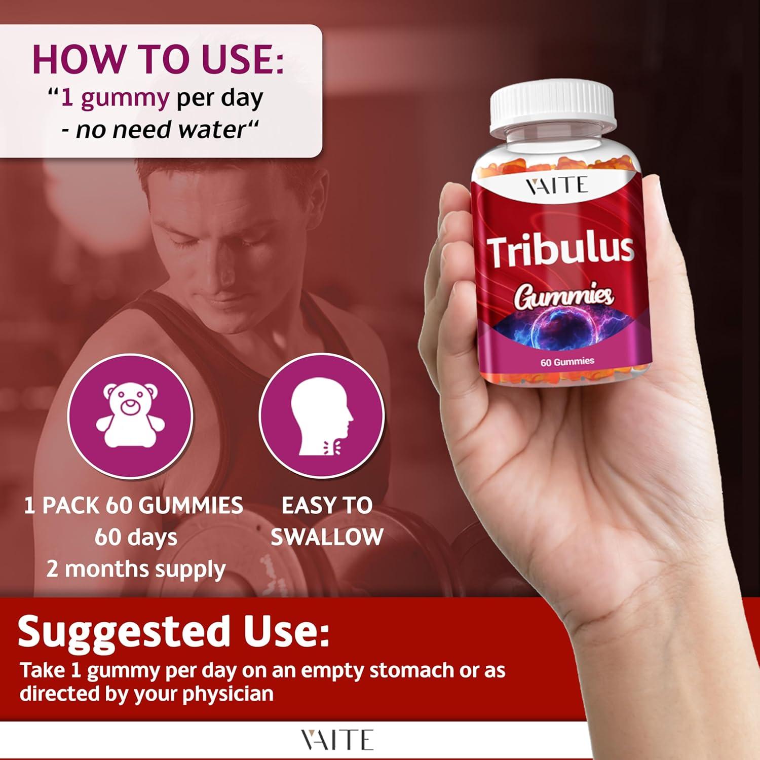 Gomitas Veganas de Tribulus Terrestris 1000 mg - 60 Unidades