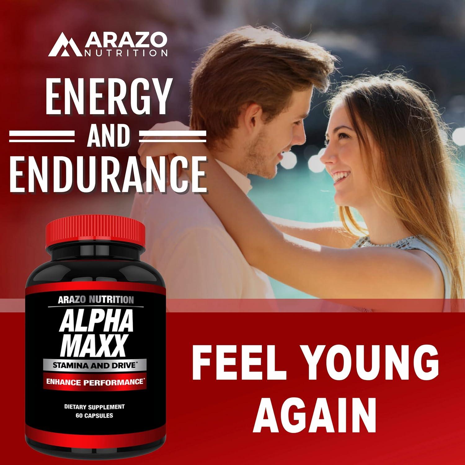 Suplemento de Salud Arazo Nutrition Alphamaxx - Ginseng y Tribulus - 60 Pastillas