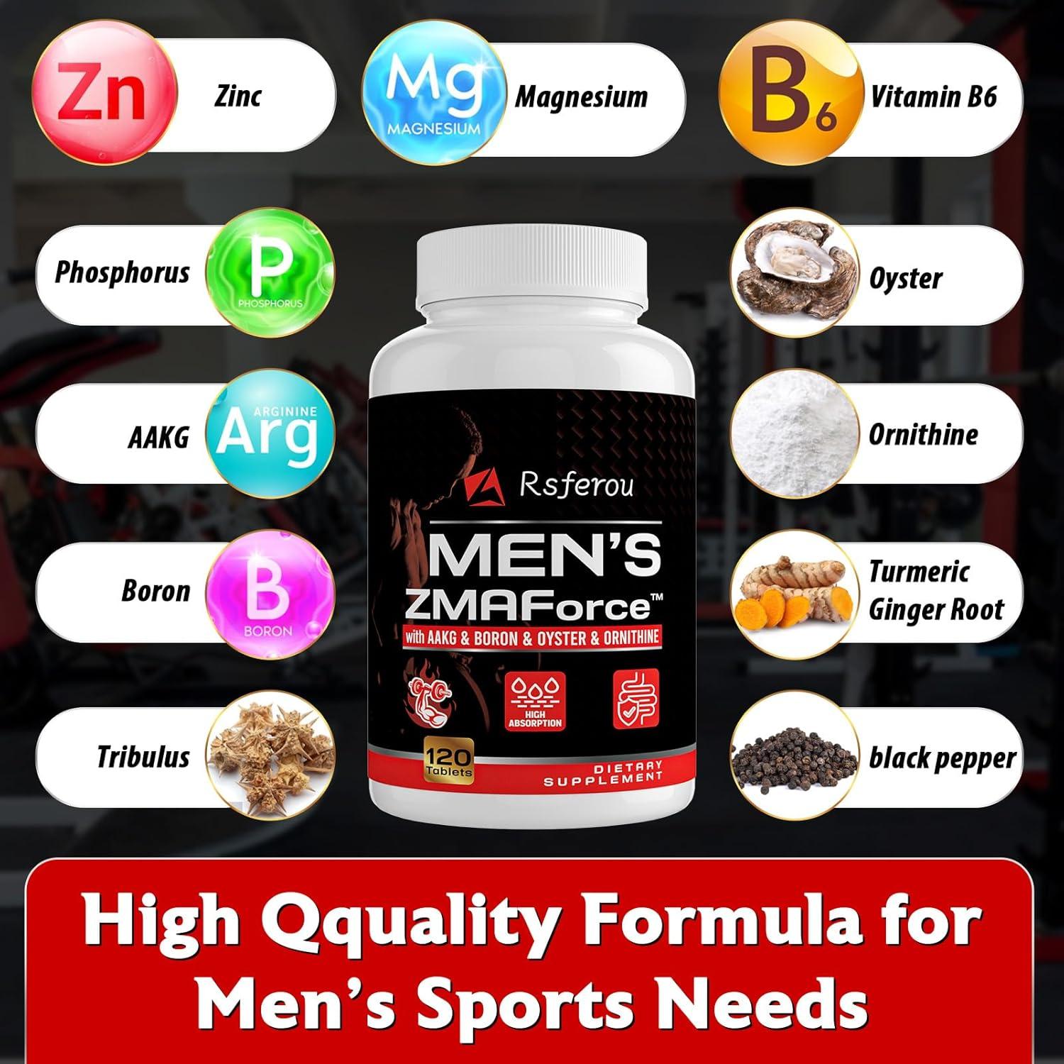 Suplemento ZMAFORCE para hombres - Zinc y Magnesio 120 tabletas