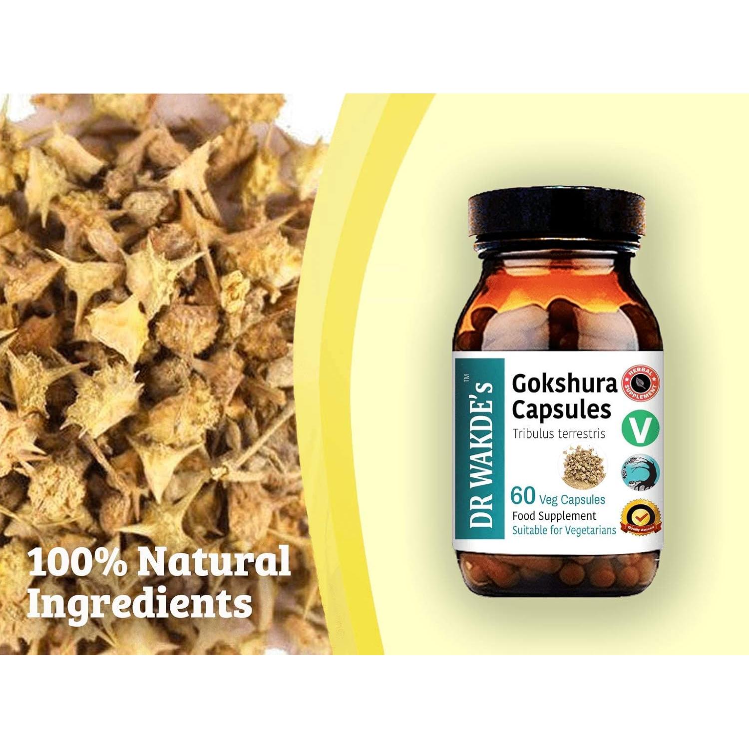 Cápsulas de Gokshura DR WAKDE 60 Veganas 500mg Suplemento Natural