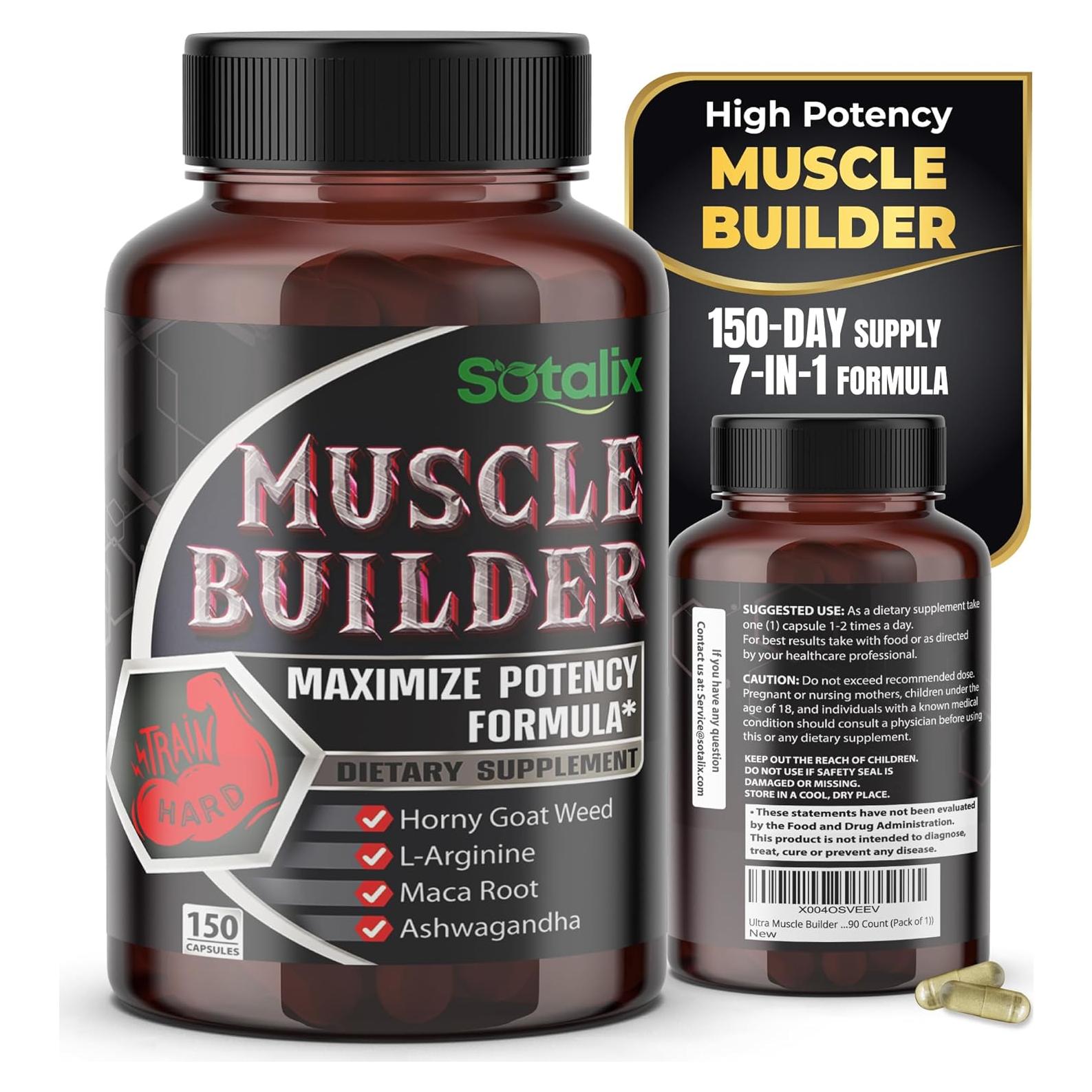 Suplemento Sotalix Ultra Muscle Builder 150 Cápsulas 5 Meses