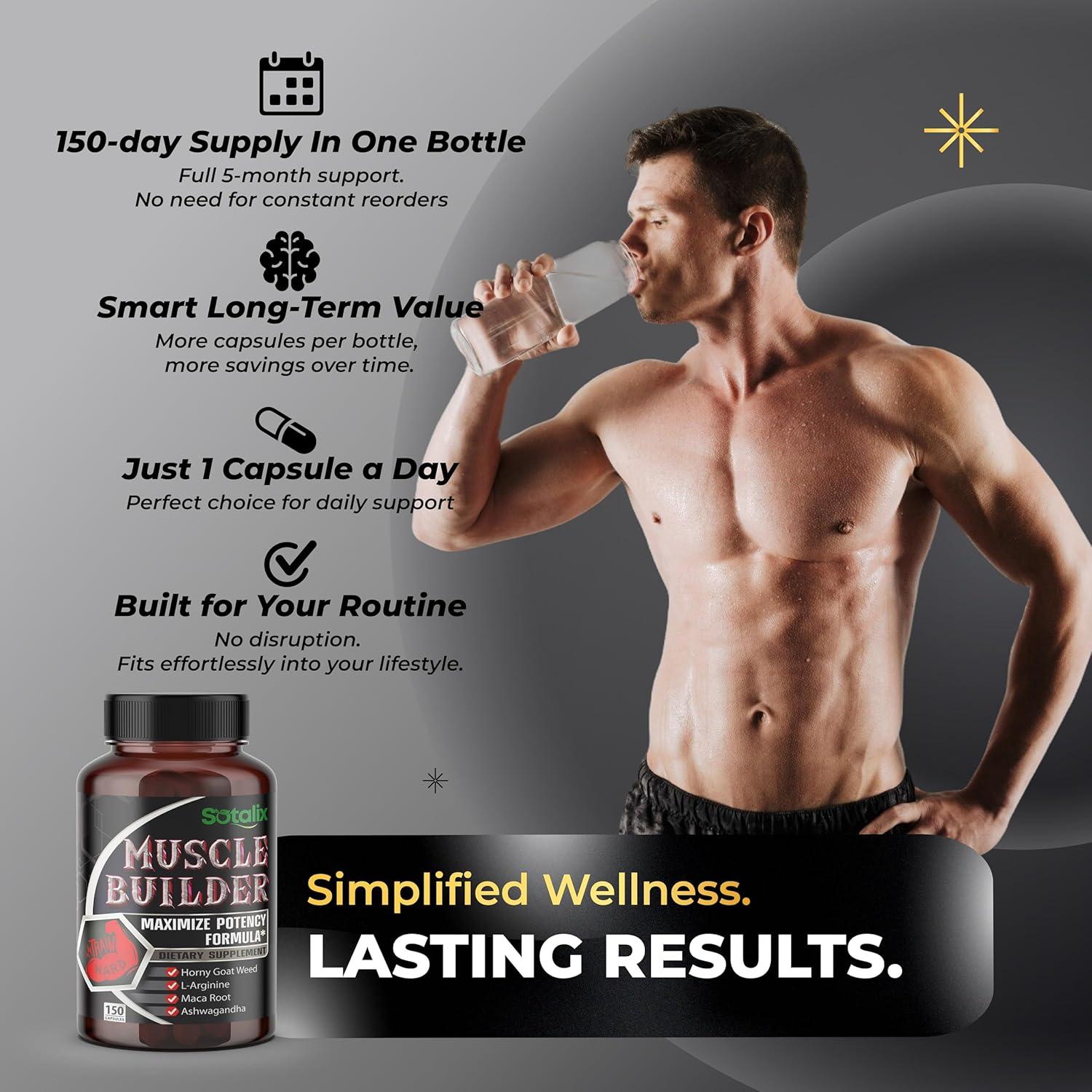 Suplemento Sotalix Ultra Muscle Builder 150 Cápsulas 5 Meses