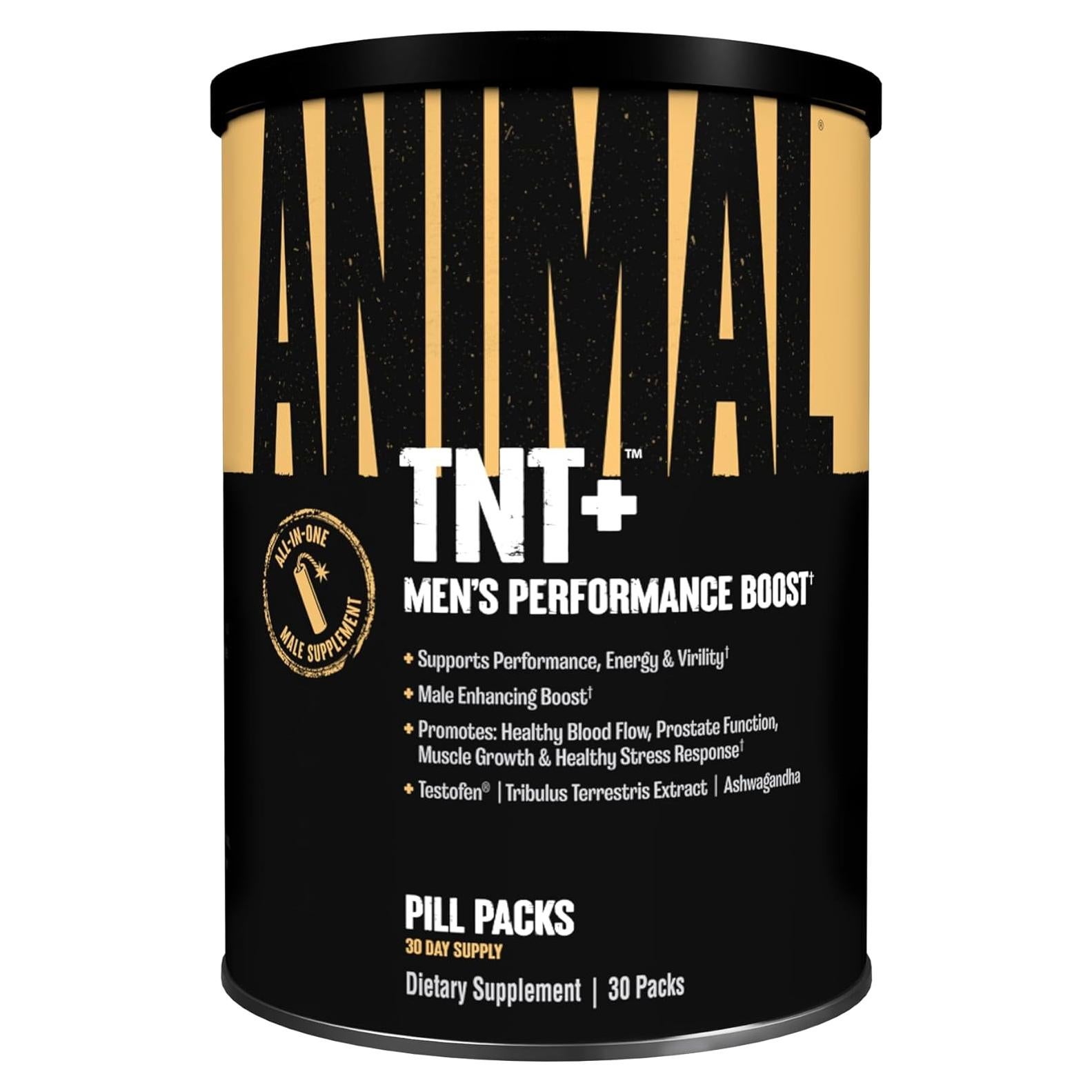 Animal TNT+ Suplemento Masculino - Aumentador de Óxido Nítrico 30 Paquetes
