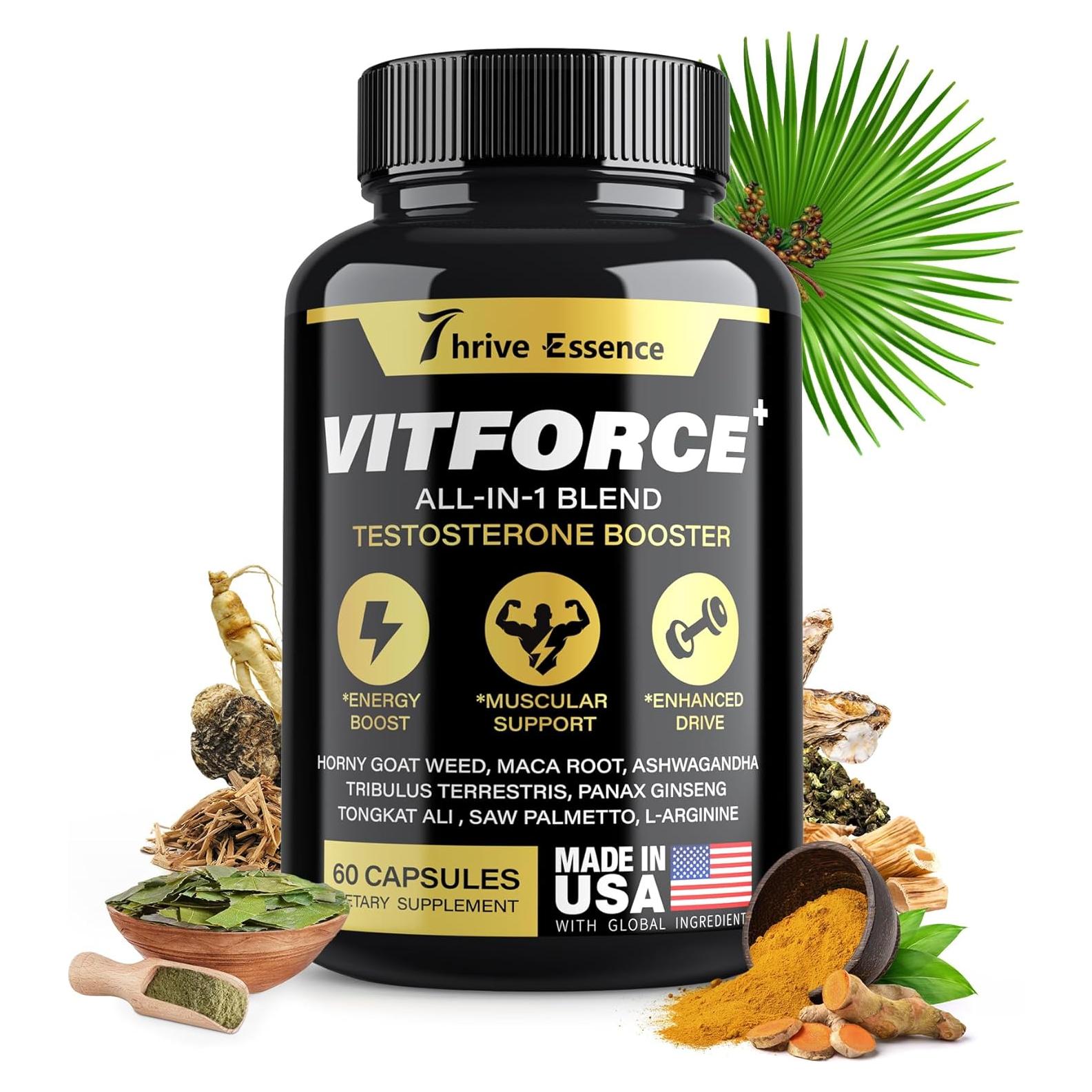 Suplemento Aumentador de Testosterona Thrive Essence 60 Cápsulas