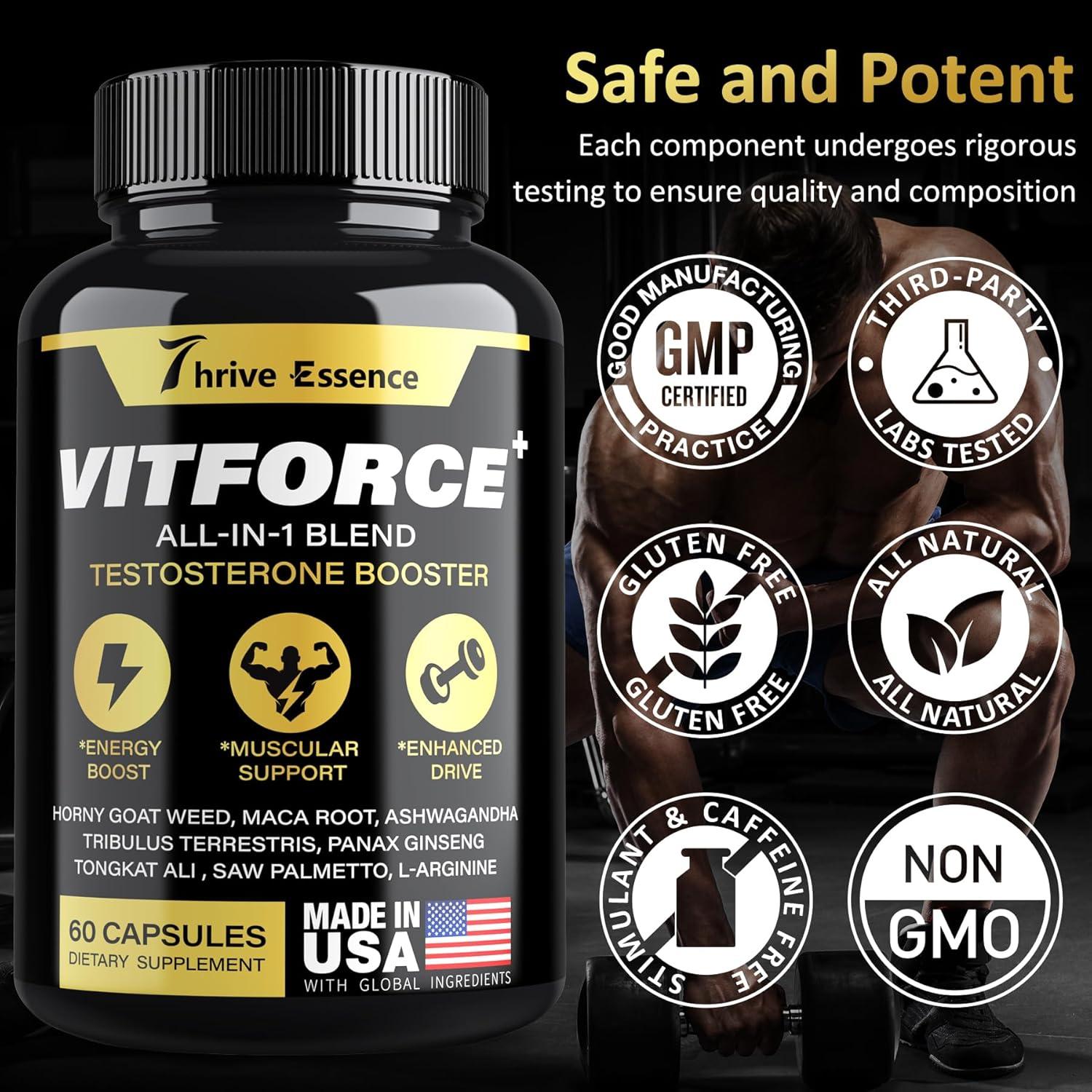 Suplemento Aumentador de Testosterona Thrive Essence 60 Cápsulas