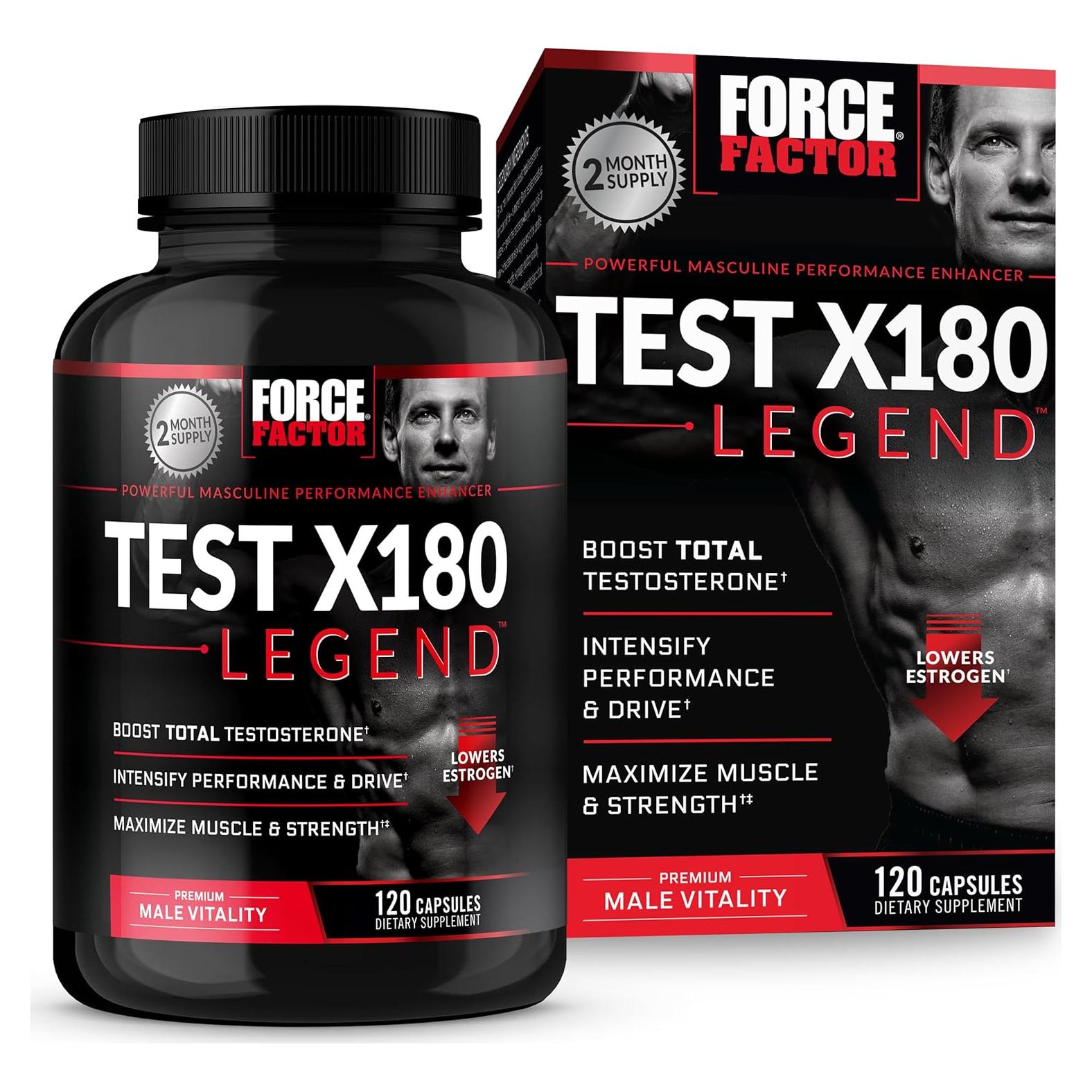 Aumentador de Testosterona Force Factor Test X180 Legend 120 Cápsulas