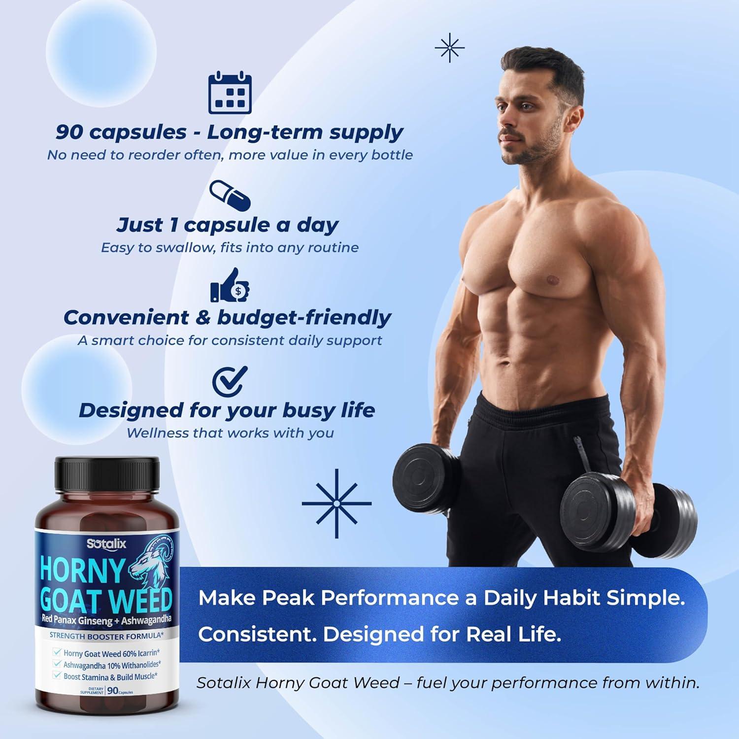 Suplemento Sotalix de Hierba de Cabra Horny 150 Cápsulas