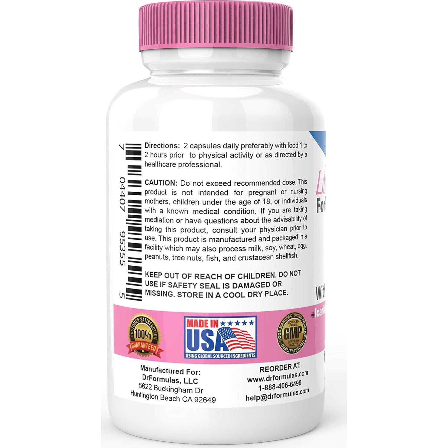 Suplemento de Libido para Mujeres DrFormulas con Hierba de Cabra Apasionada y Maca, 60 Cápsulas