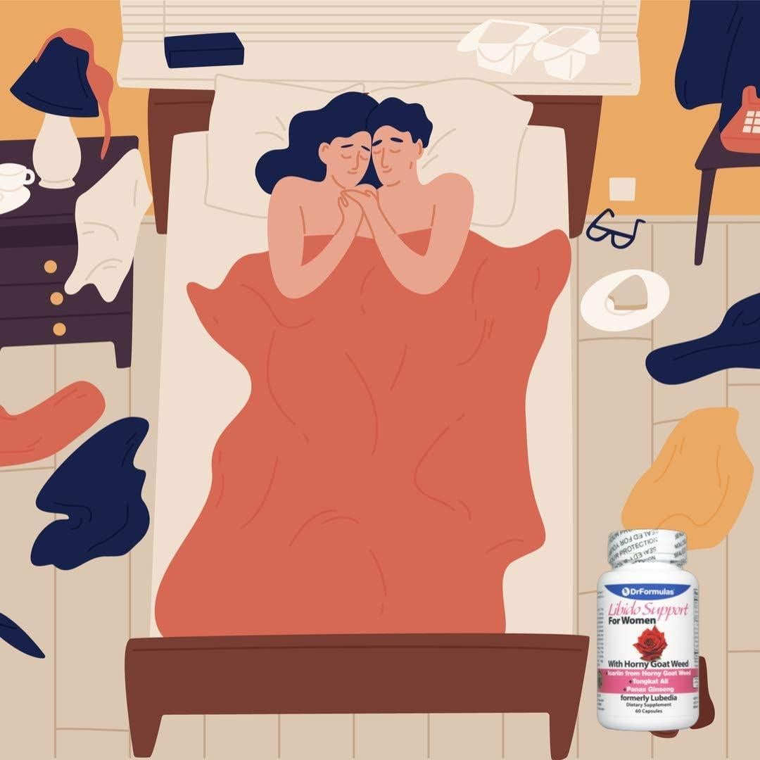 Suplemento de Libido para Mujeres DrFormulas con Hierba de Cabra Apasionada y Maca, 60 Cápsulas