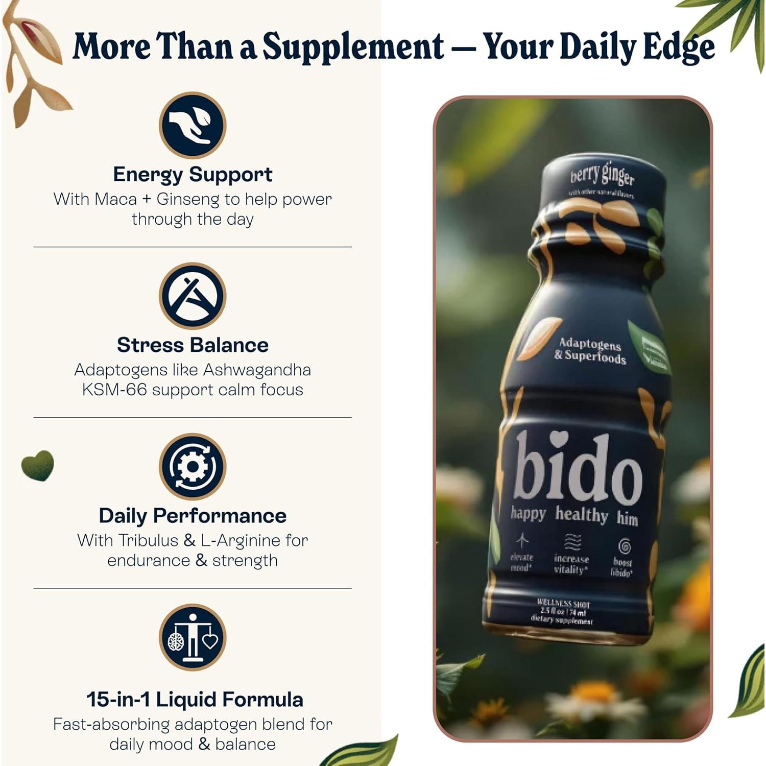 Bido Bebida Herbal de Bienestar para Hombres 15 Unidades